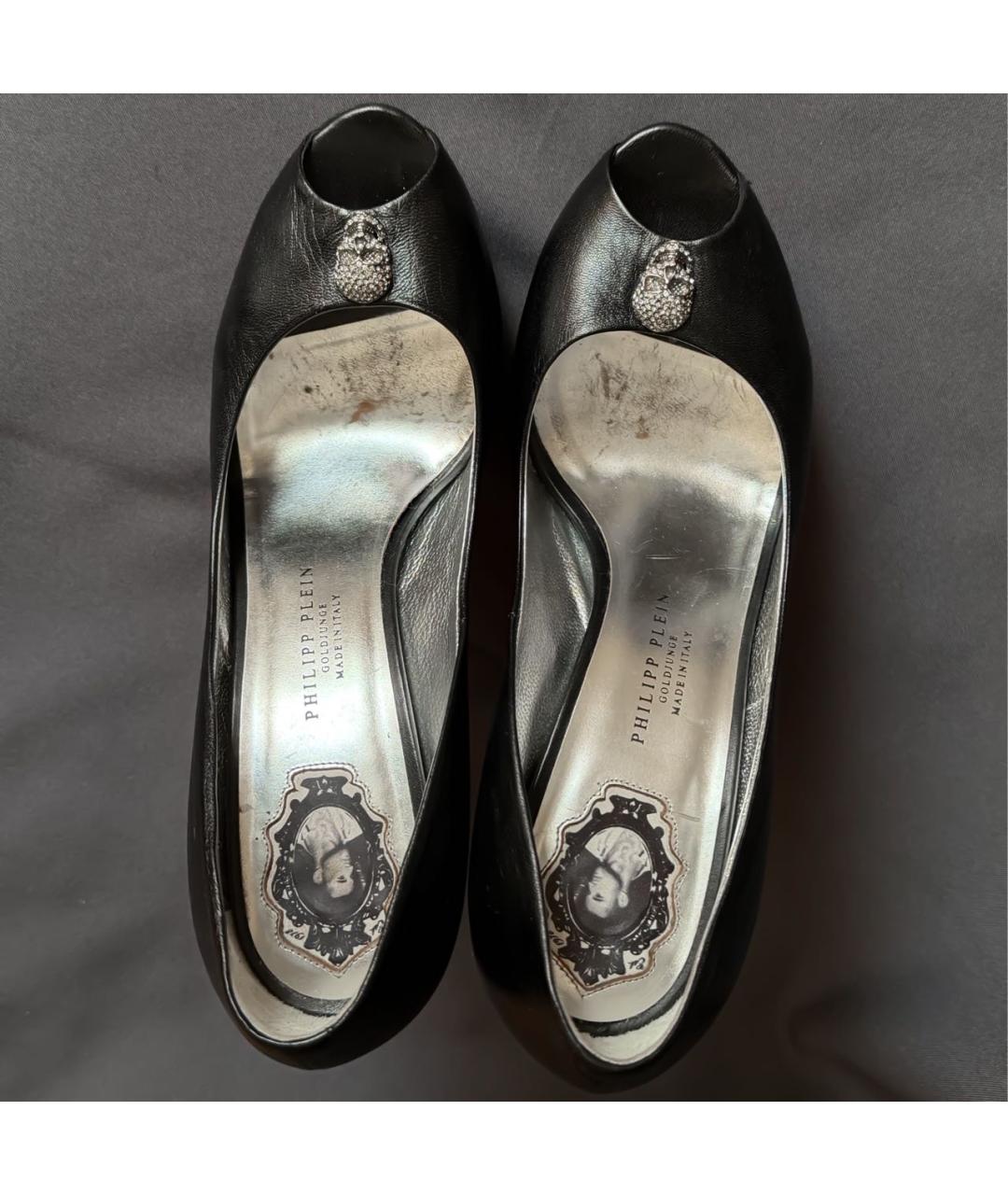 PHILIPP PLEIN Черные кожаные туфли, фото 3