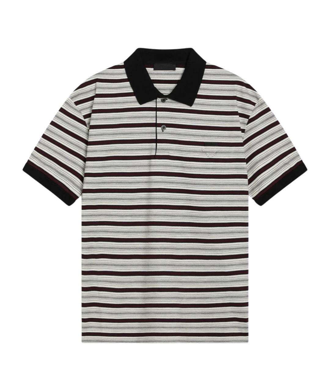 PRADA Мульти хлопковое поло с коротким рукавом, фото 1