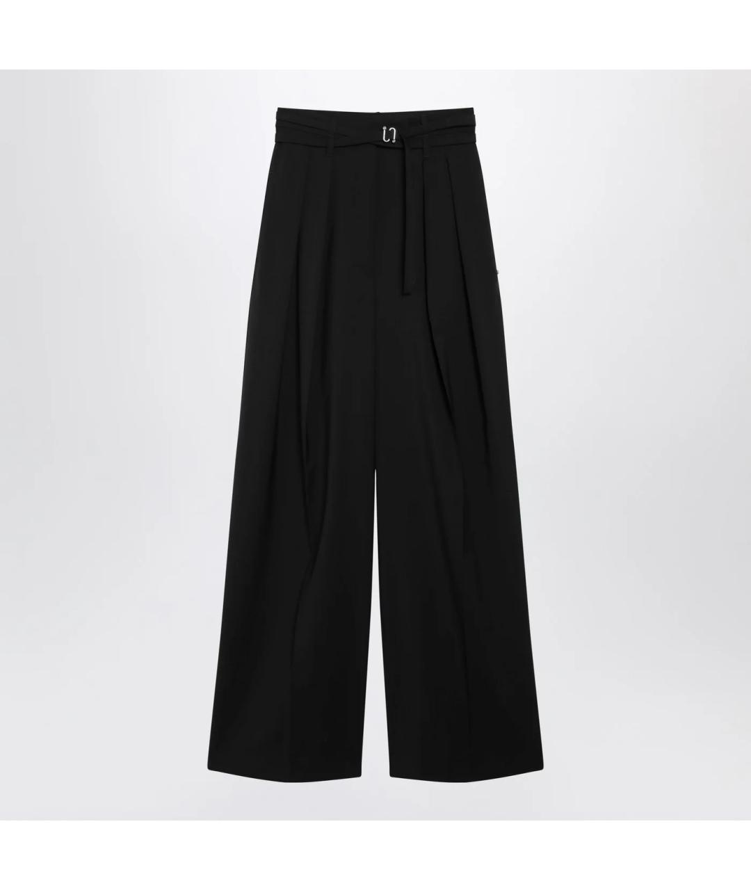 SPORTMAX Черные шерстяные брюки широкие, фото 3