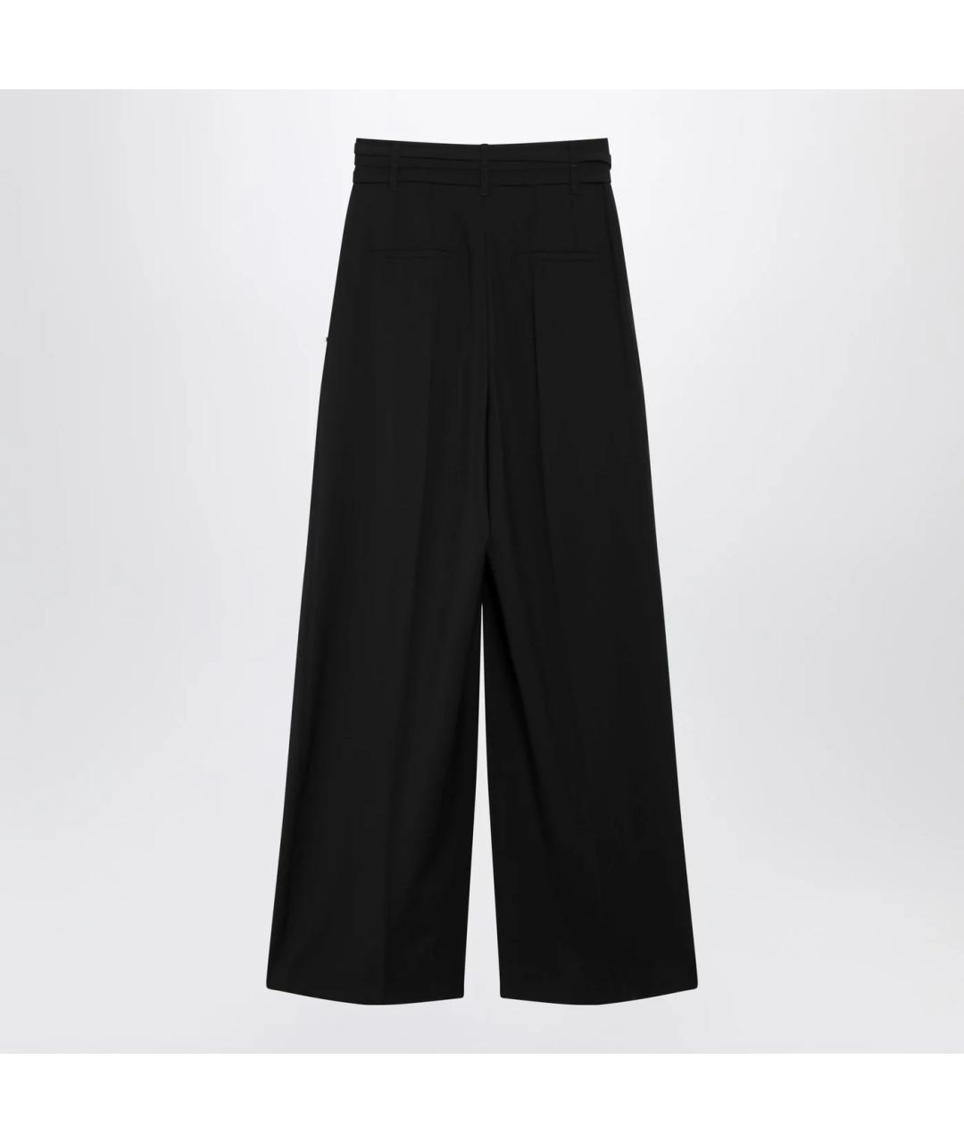 SPORTMAX Черные шерстяные брюки широкие, фото 2