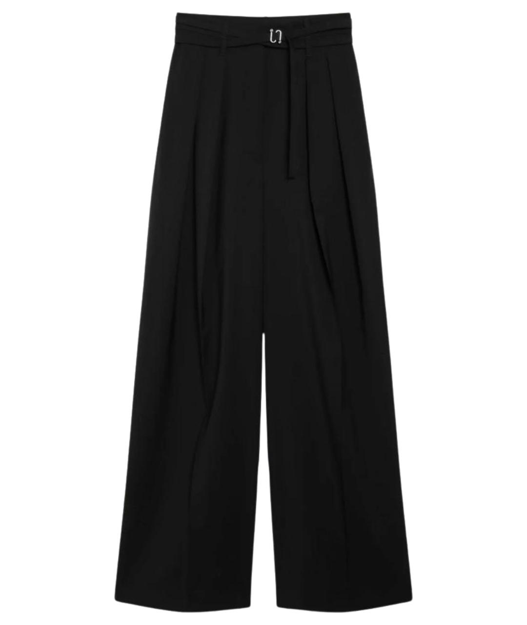 SPORTMAX Черные шерстяные брюки широкие, фото 1