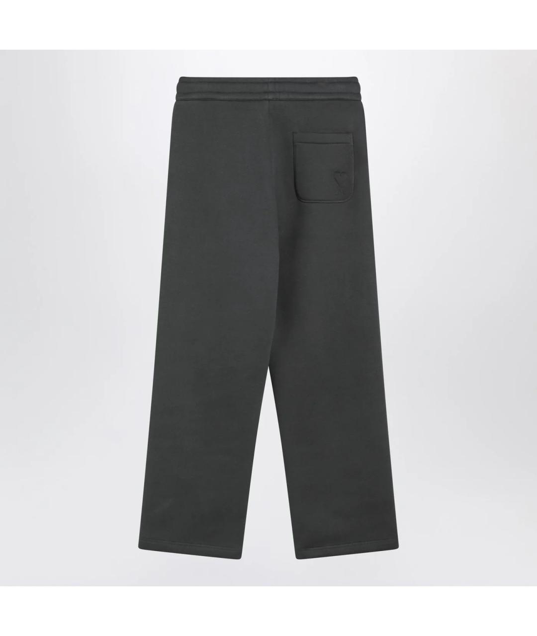 Ami Paris Антрацитовые хлопковые повседневные брюки, фото 2