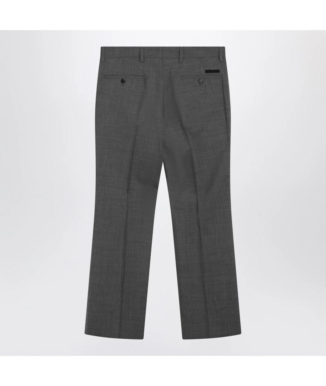 PRADA Серые шерстяные классические брюки, фото 2
