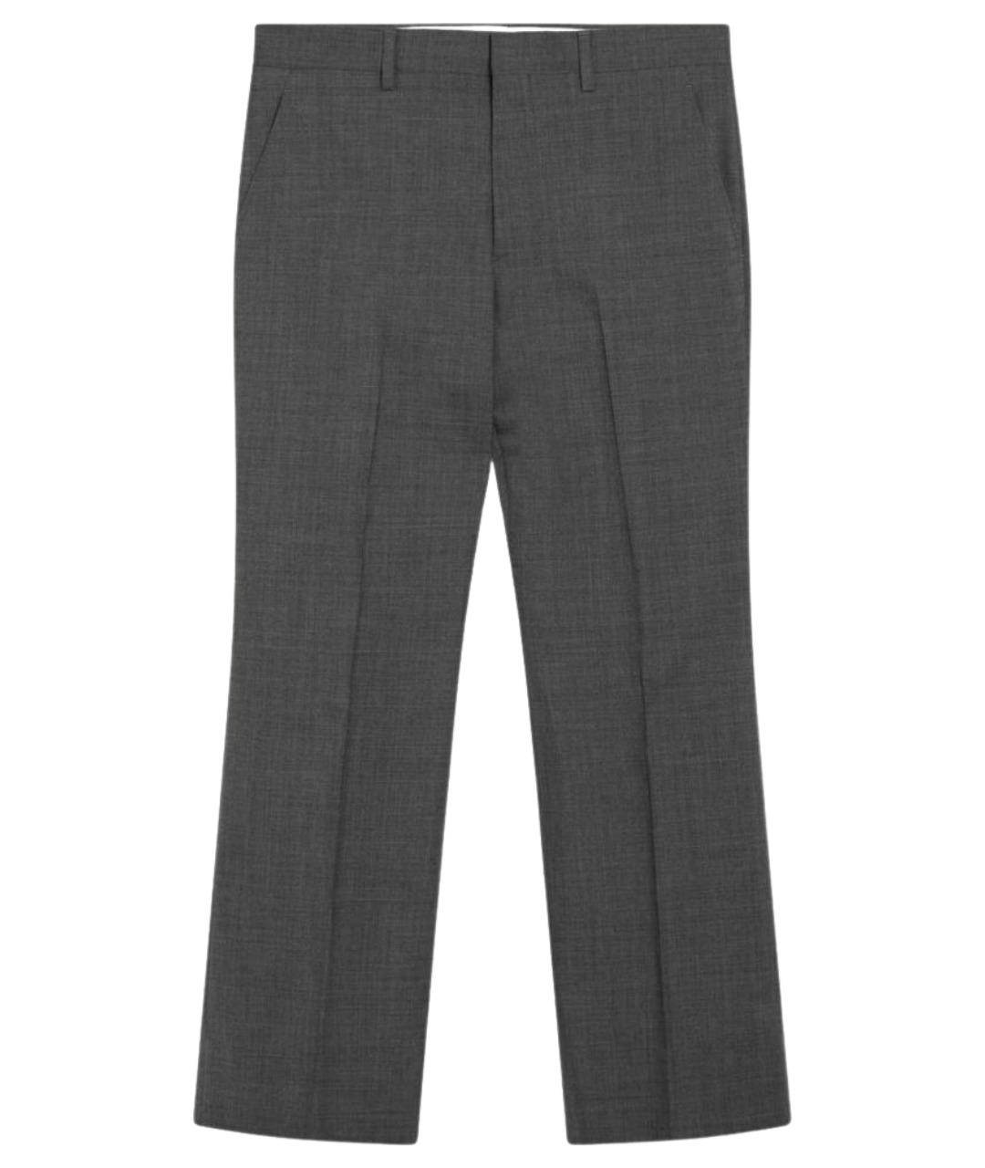 PRADA Серые шерстяные классические брюки, фото 1