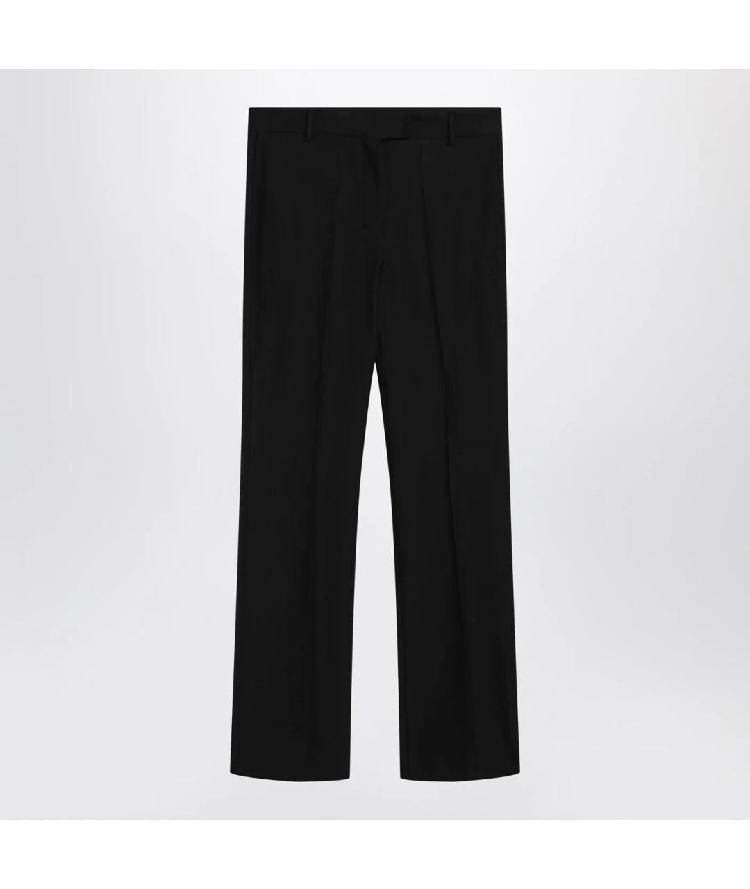 'S MAX MARA Черные хлопковые прямые брюки, фото 3