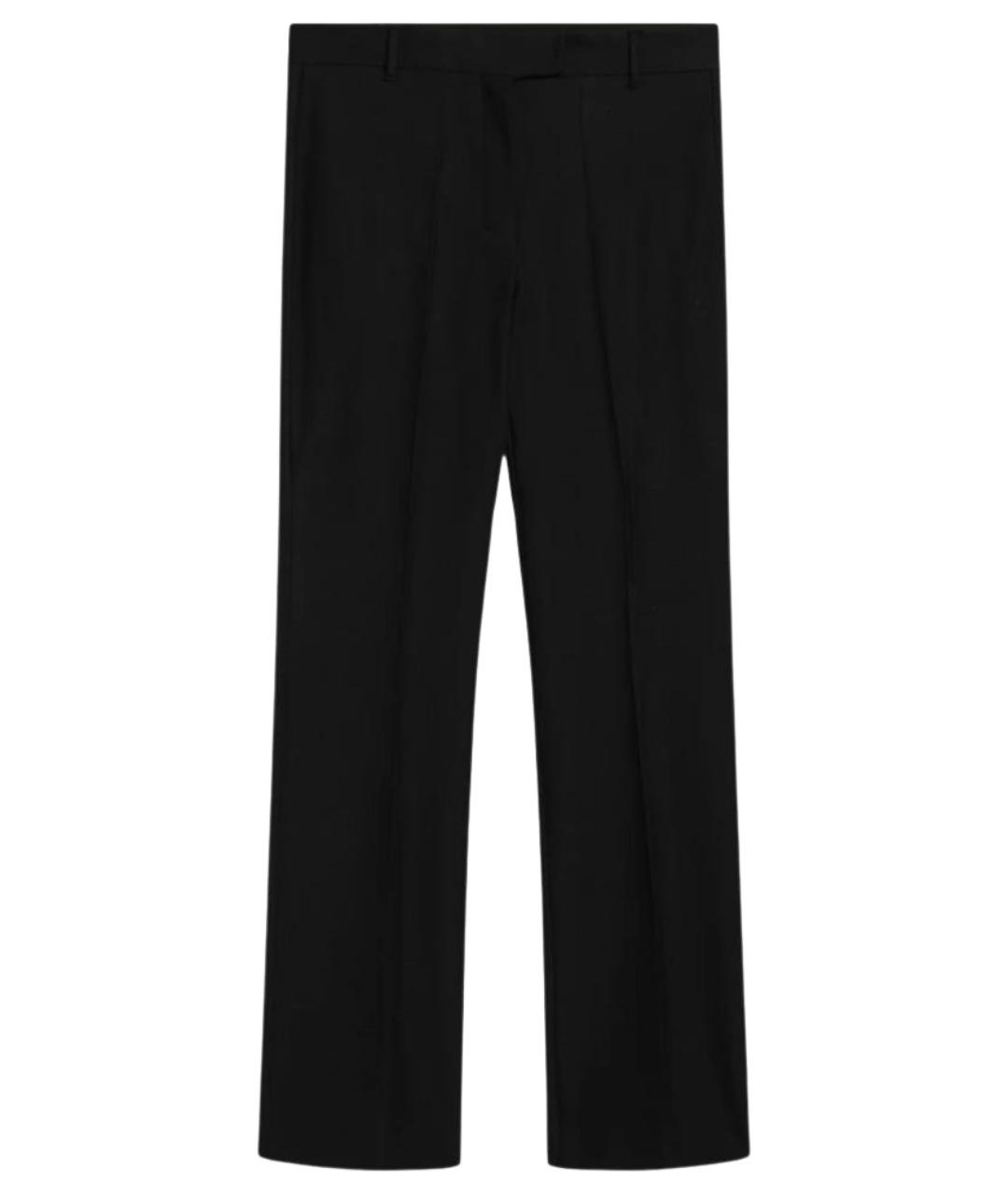 'S MAX MARA Черные хлопковые прямые брюки, фото 1