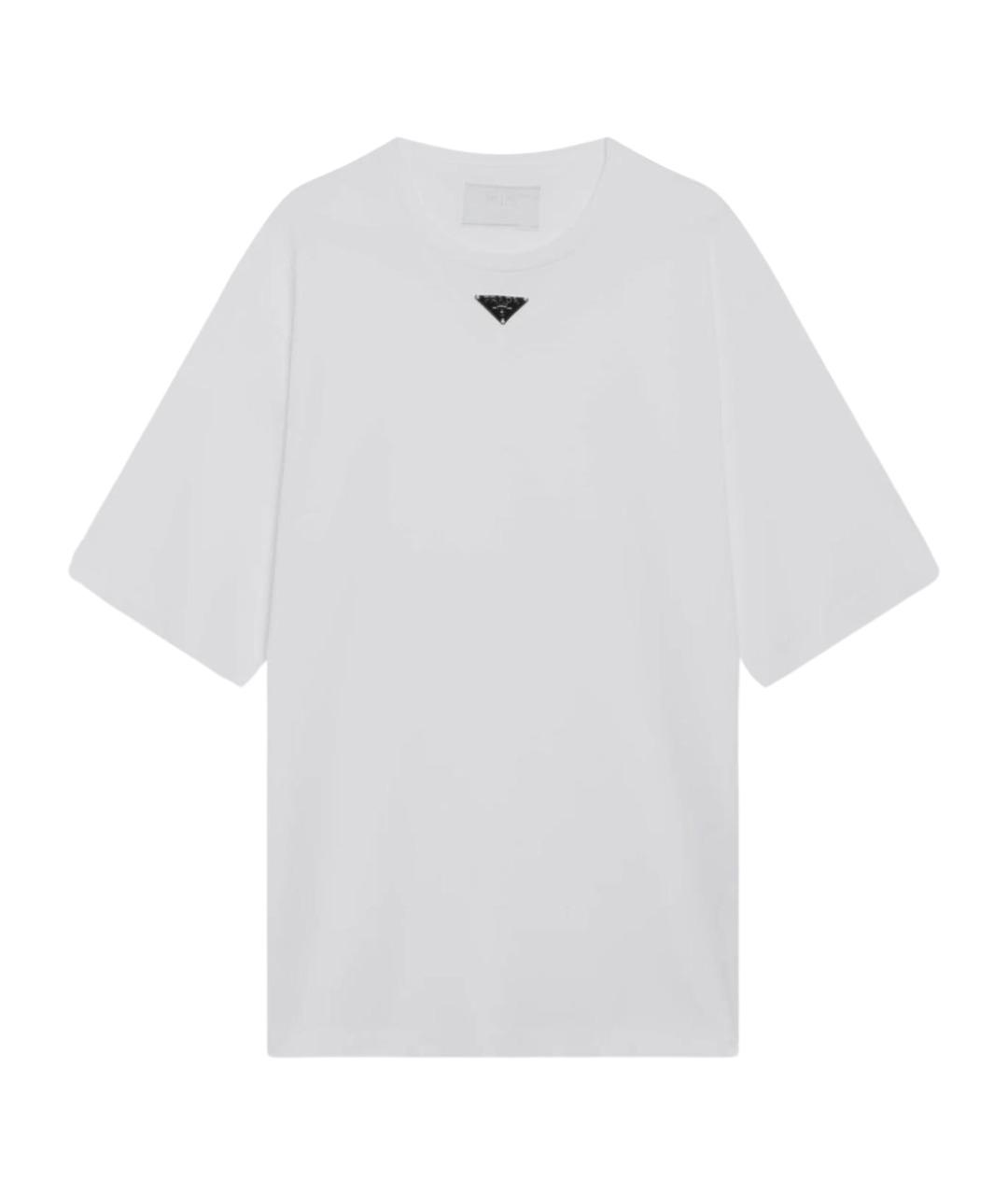 PRADA Белая хлопковая футболка, фото 1