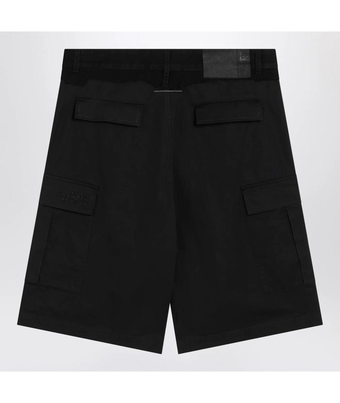 MM6 MAISON MARGIELA Черные хлопковые шорты, фото 2
