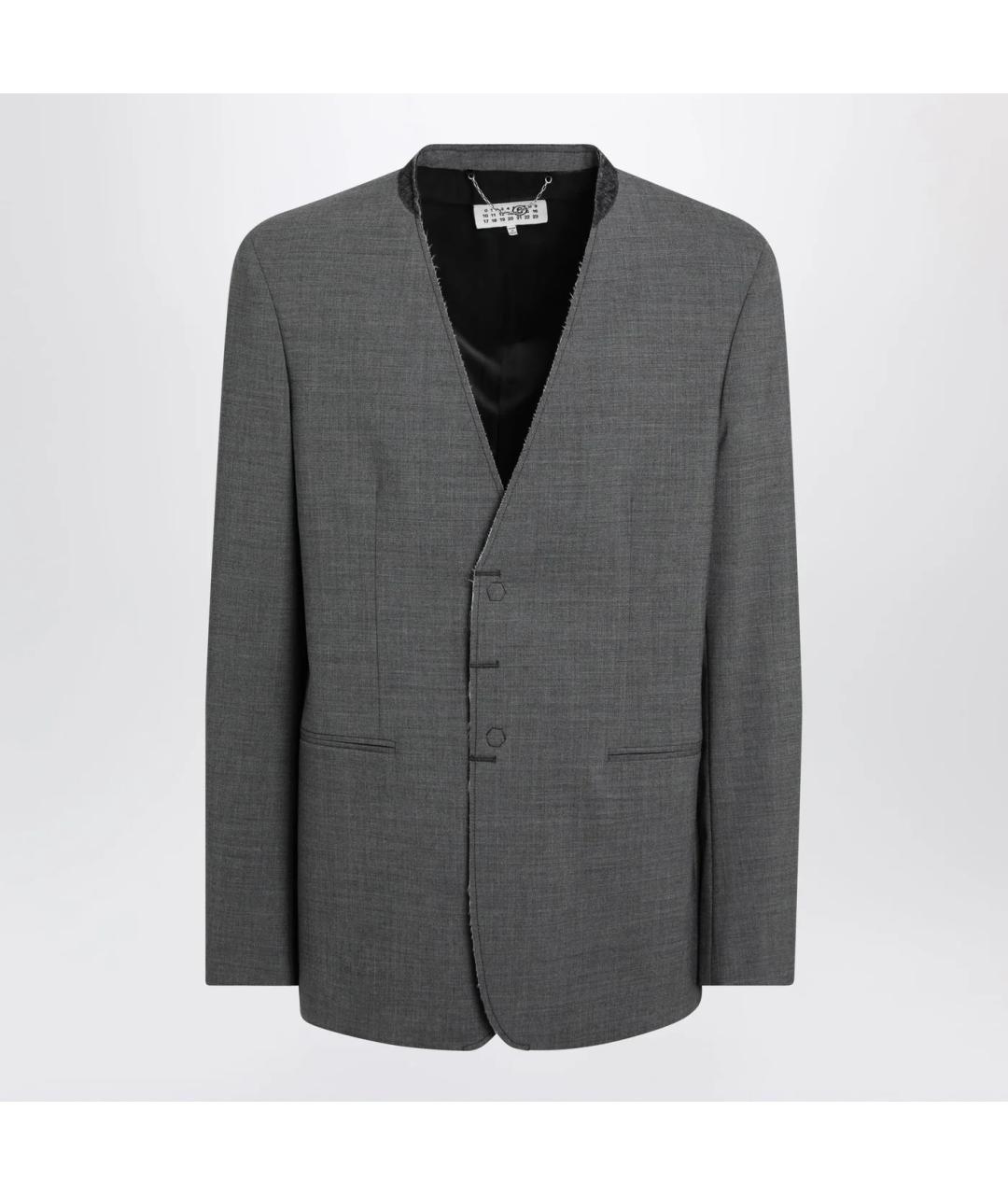 MM6 MAISON MARGIELA Серый полиэстеровый пиджак, фото 3