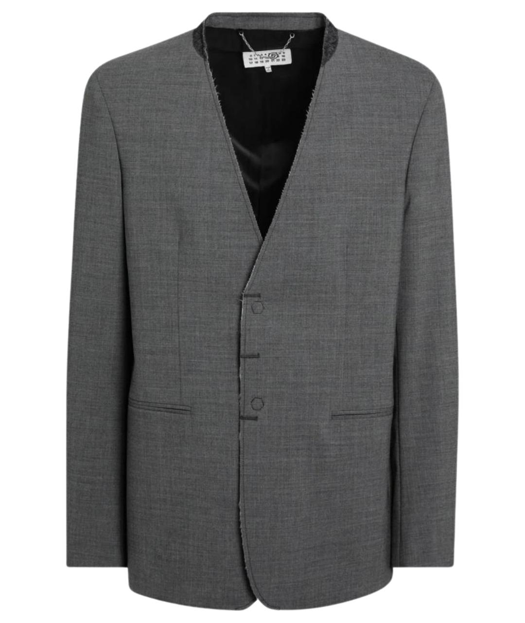 MM6 MAISON MARGIELA Серый полиэстеровый пиджак, фото 1