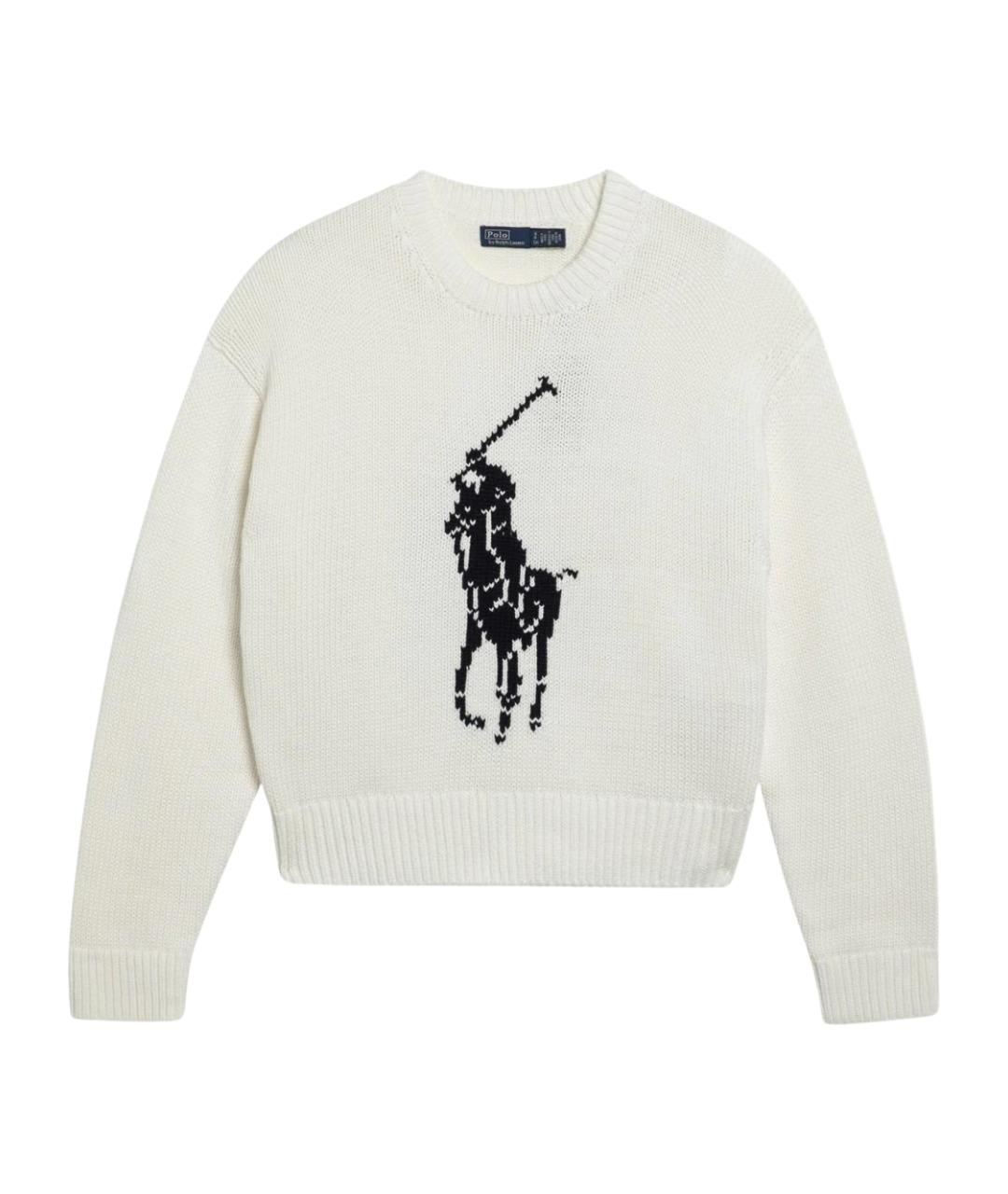 POLO RALPH LAUREN Белый хлопковый джемпер / свитер, фото 1
