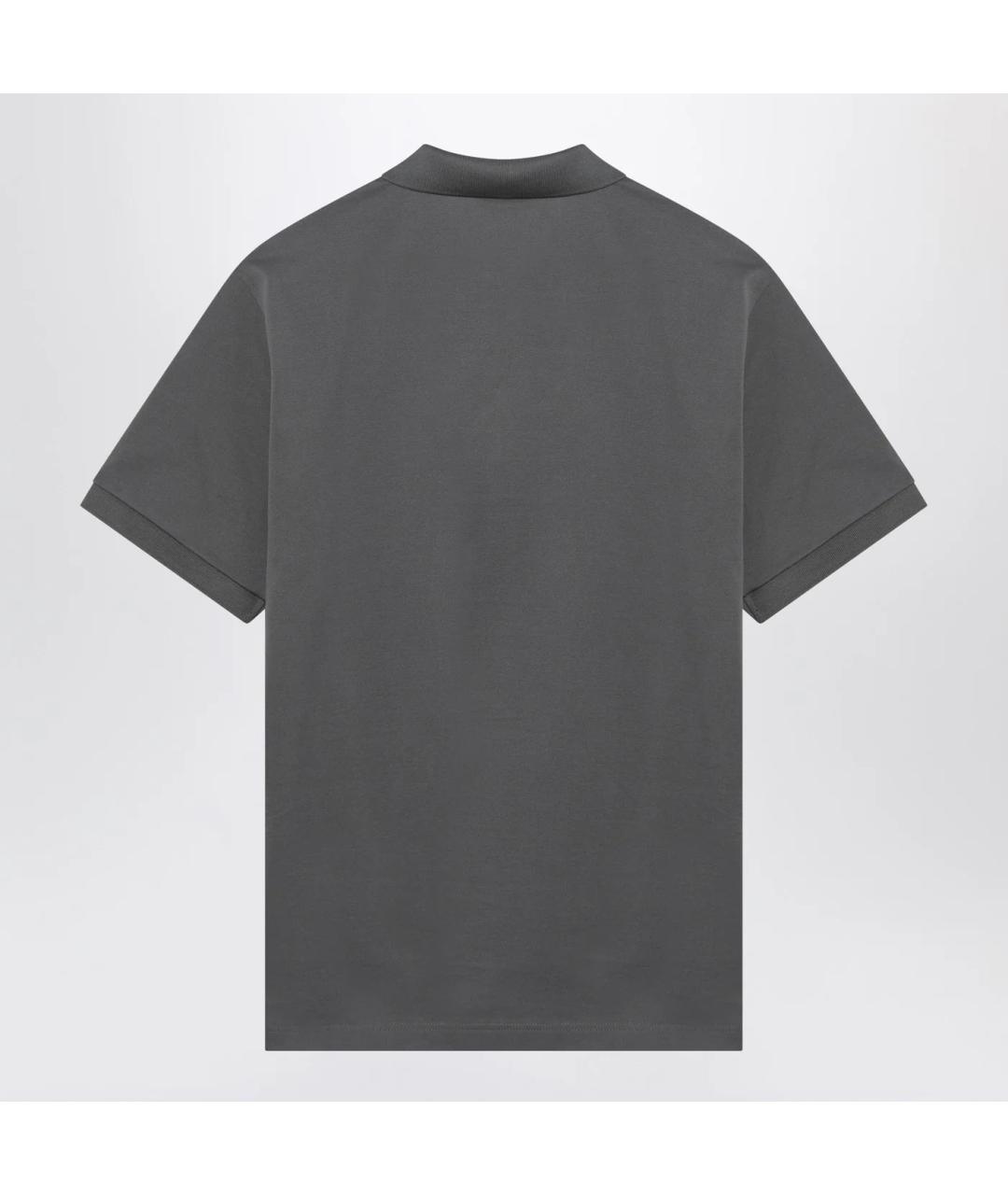 PRADA Серое хлопковое поло с коротким рукавом, фото 2