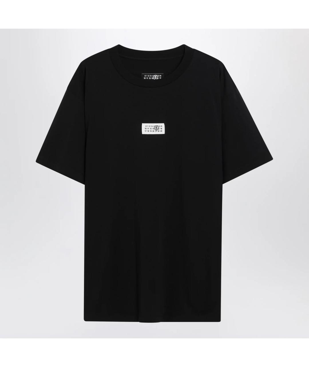 MM6 MAISON MARGIELA Черная хлопковая футболка, фото 3