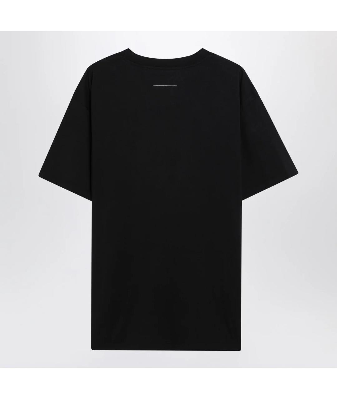 MM6 MAISON MARGIELA Черная хлопковая футболка, фото 2