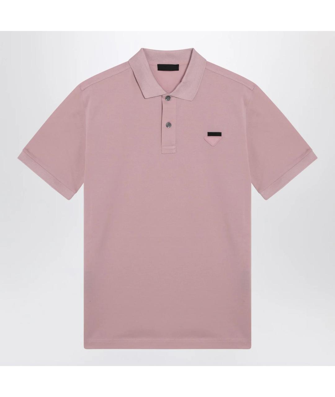 PRADA Розовое хлопковое поло с коротким рукавом, фото 3