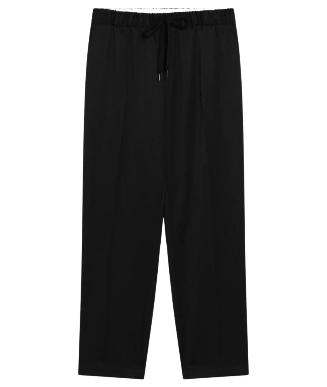 MM6 MAISON MARGIELA Черные шерстяные прямые брюки, фото 1