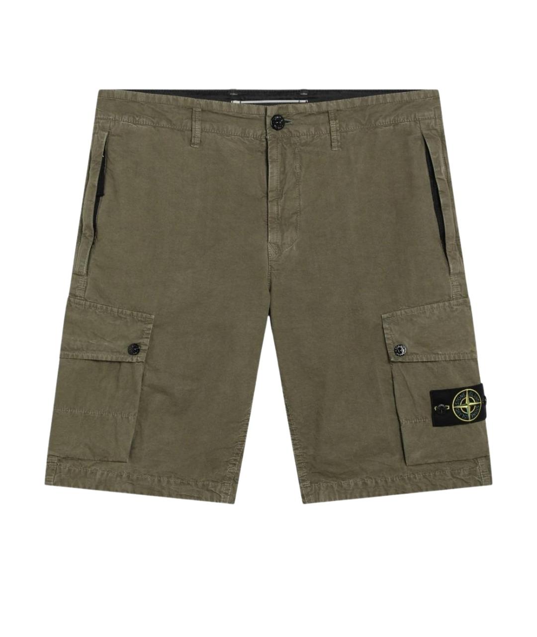 STONE ISLAND Зеленые хлопковые шорты, фото 1