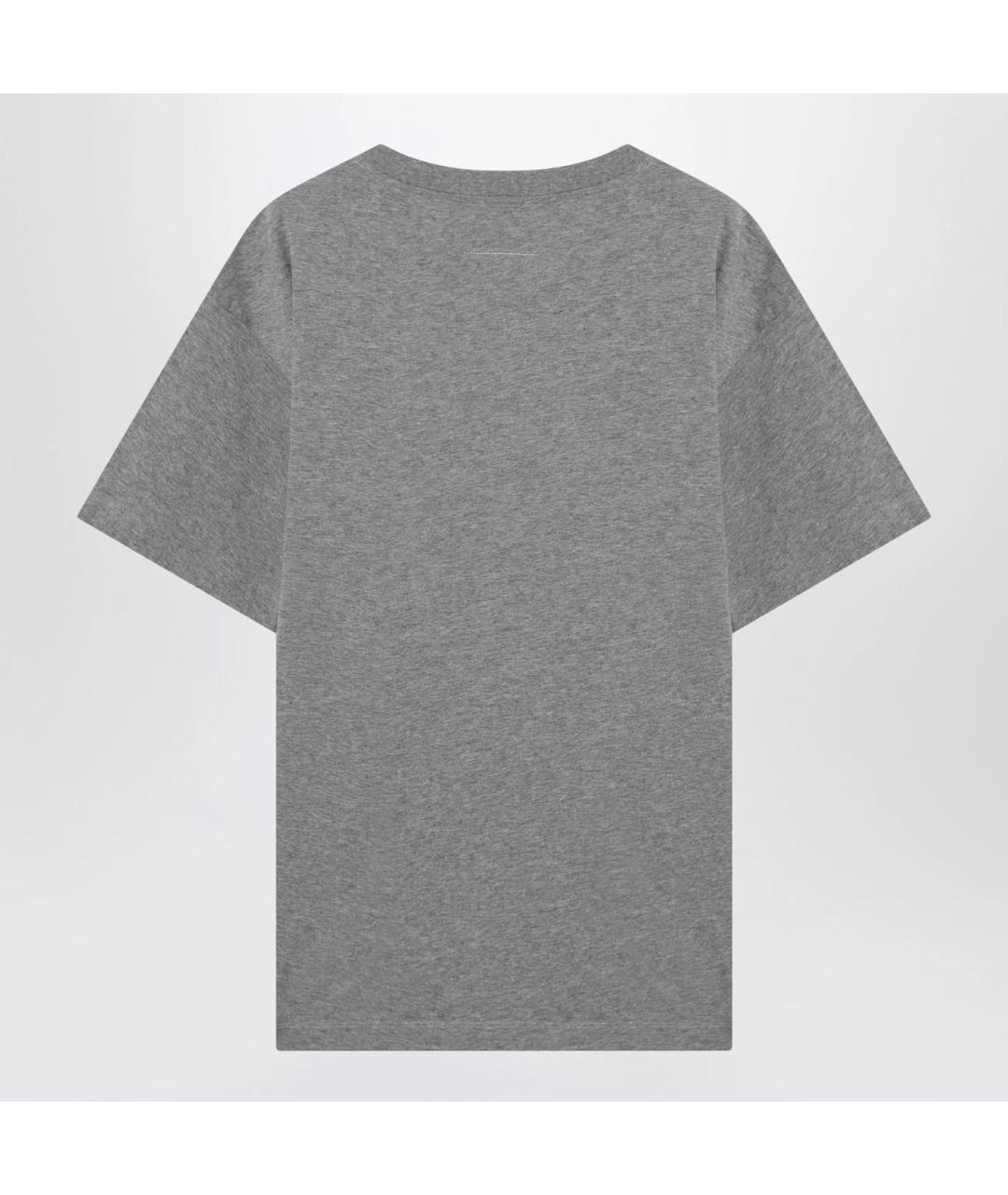 MM6 MAISON MARGIELA Серая хлопковая футболка, фото 2