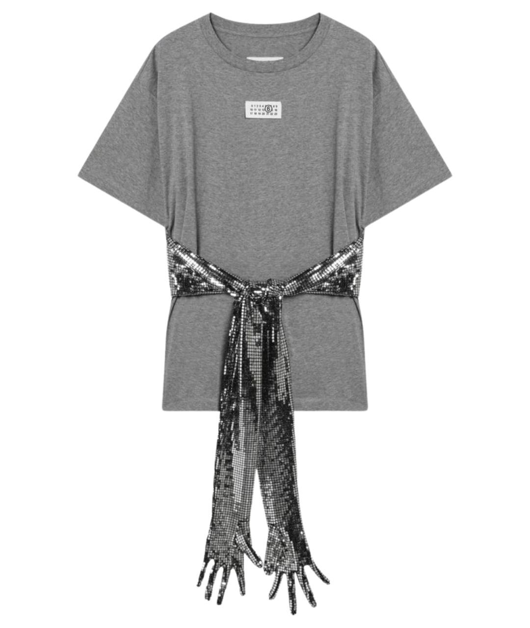 MM6 MAISON MARGIELA Серая хлопковая футболка, фото 1