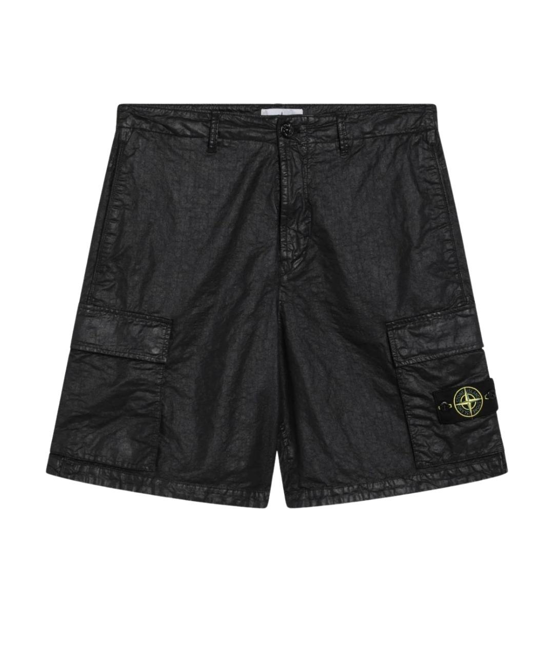 STONE ISLAND Черные полиамидовые шорты, фото 1