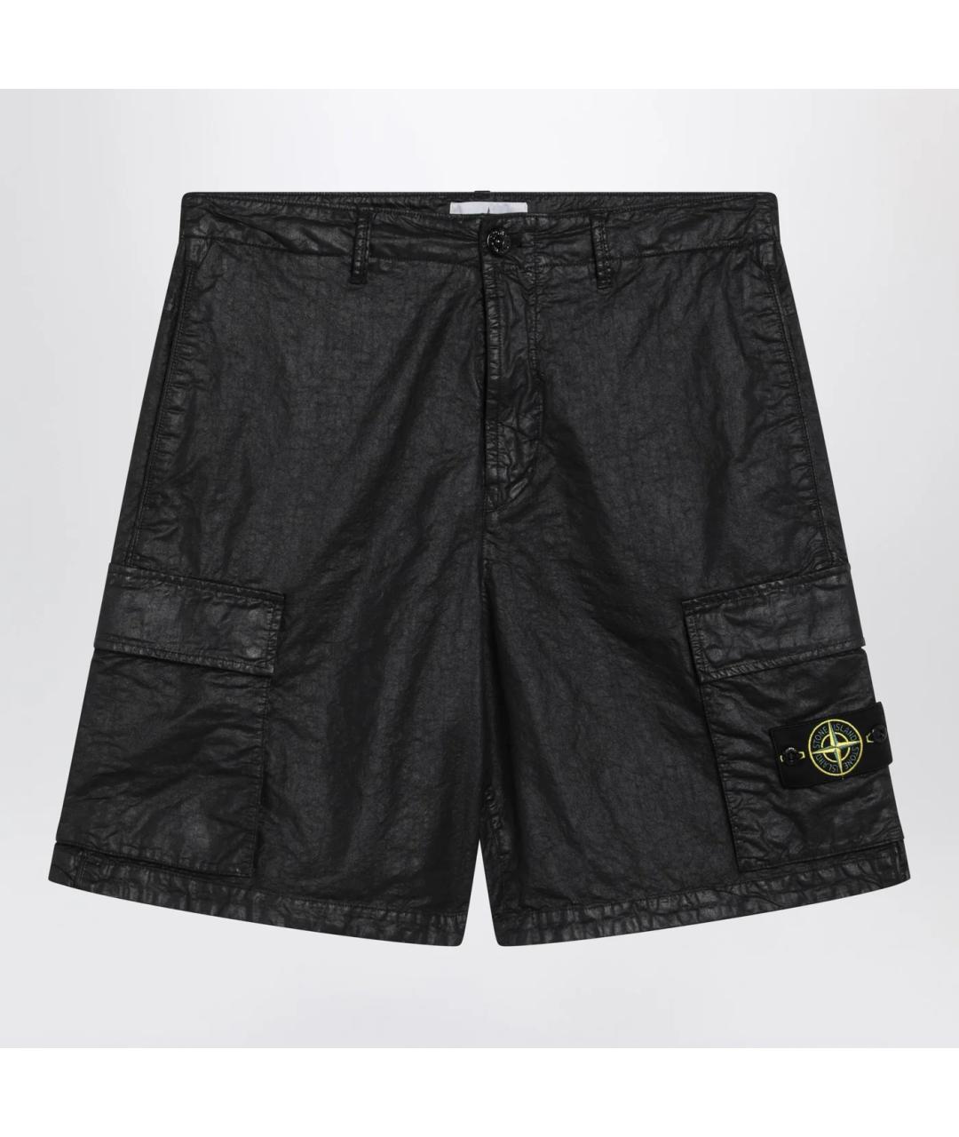 STONE ISLAND Черные полиамидовые шорты, фото 3