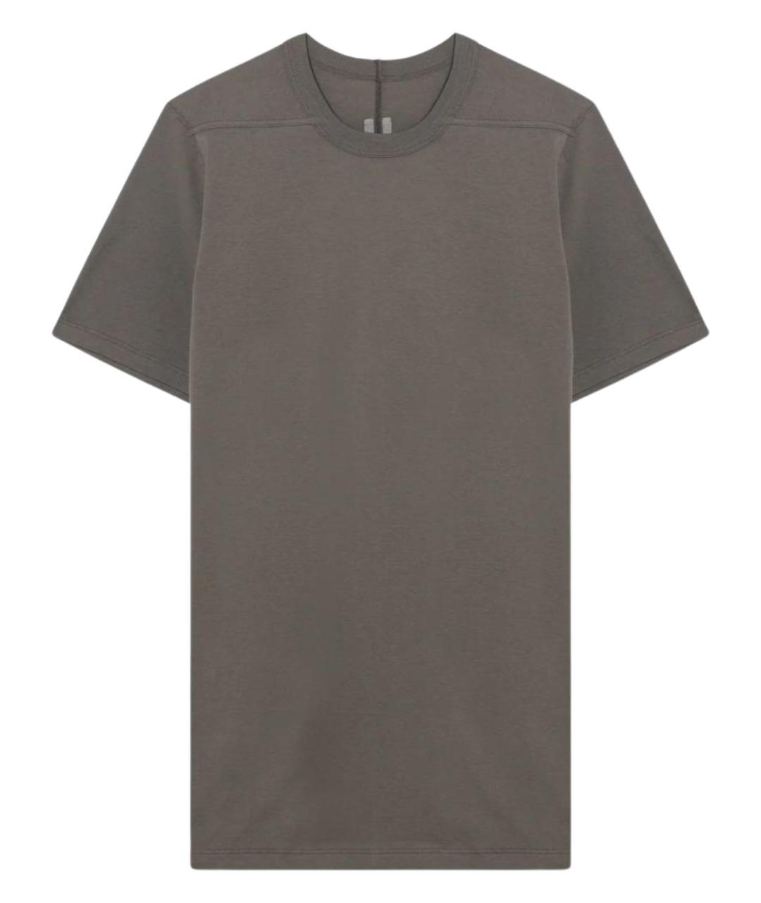 RICK OWENS Серая хлопковая футболка, фото 1