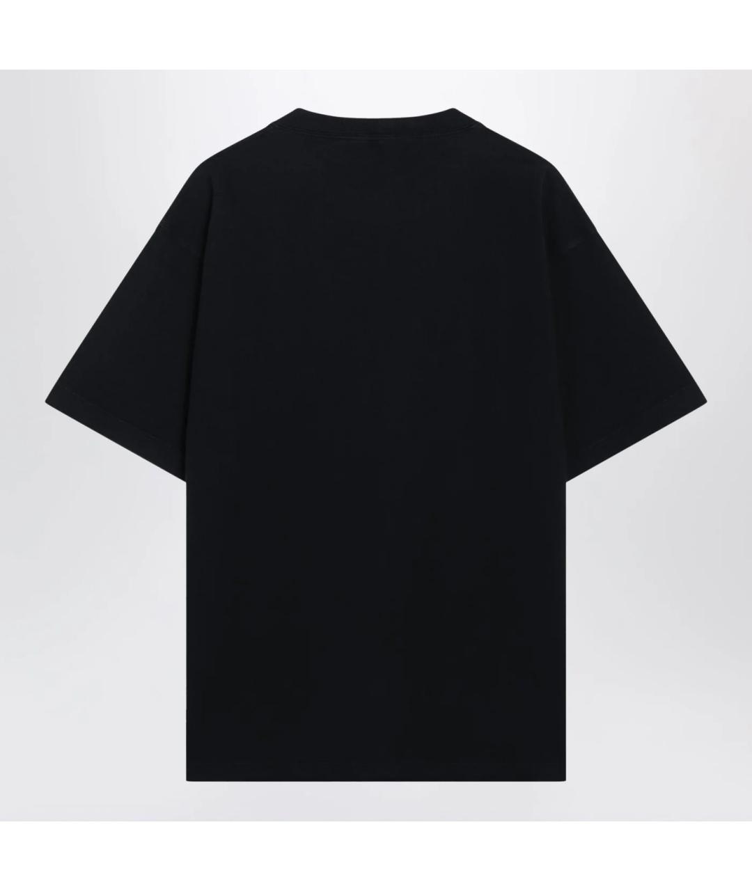 STONE ISLAND Темно-синяя хлопковая футболка, фото 2