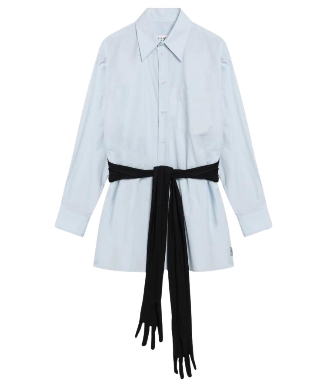 MM6 MAISON MARGIELA Голубая хлопковая рубашка, фото 1