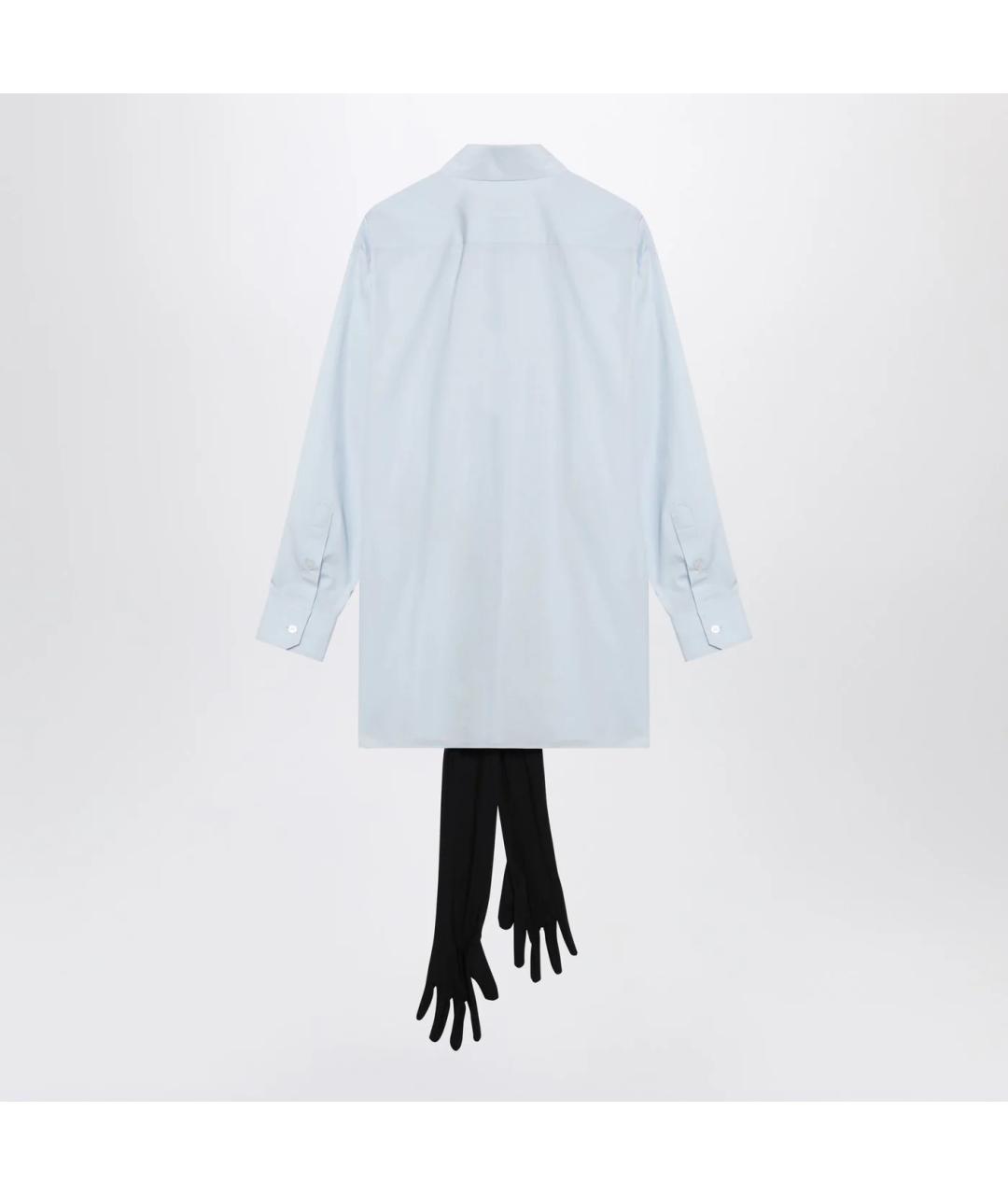 MM6 MAISON MARGIELA Голубая хлопковая рубашка, фото 2