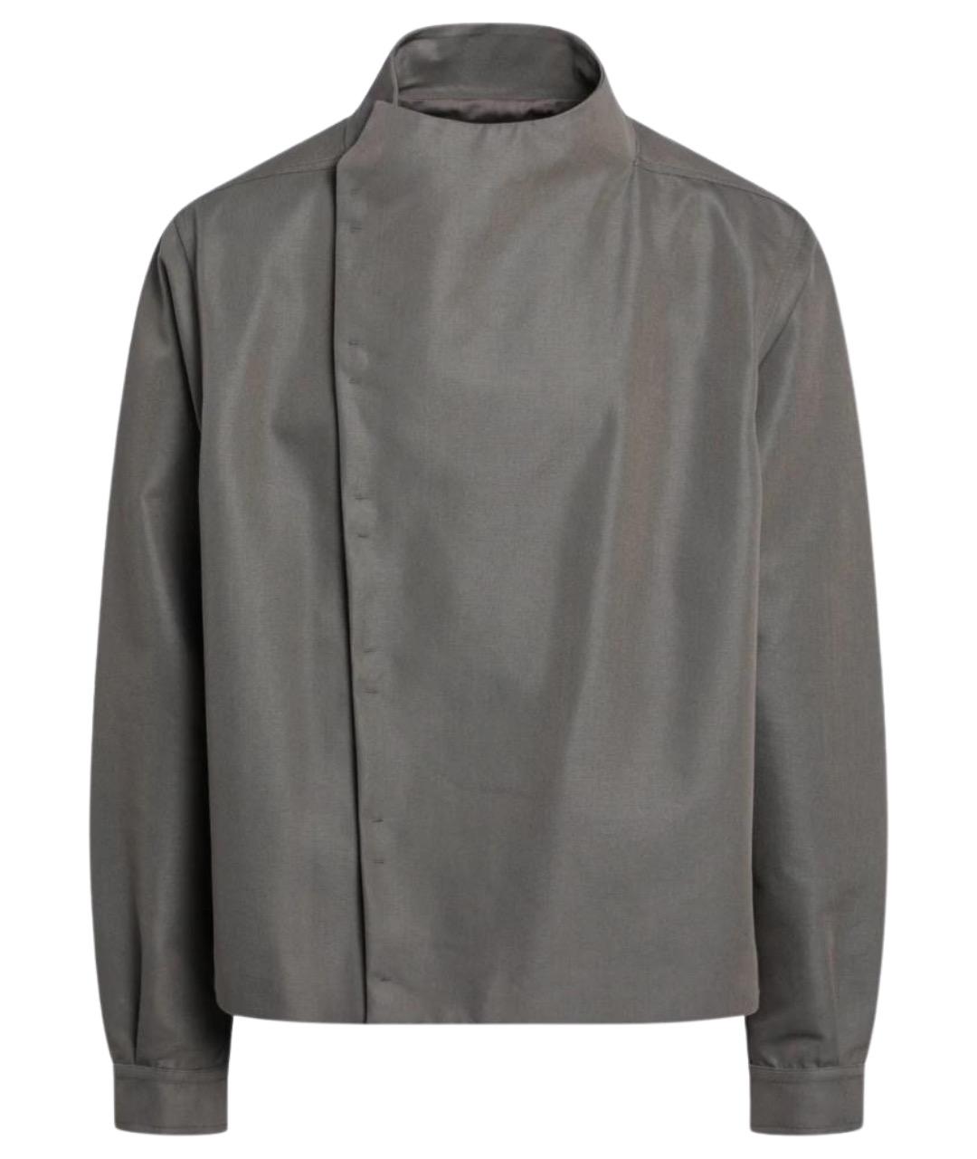 RICK OWENS Серая хлопковая кэжуал рубашка, фото 1