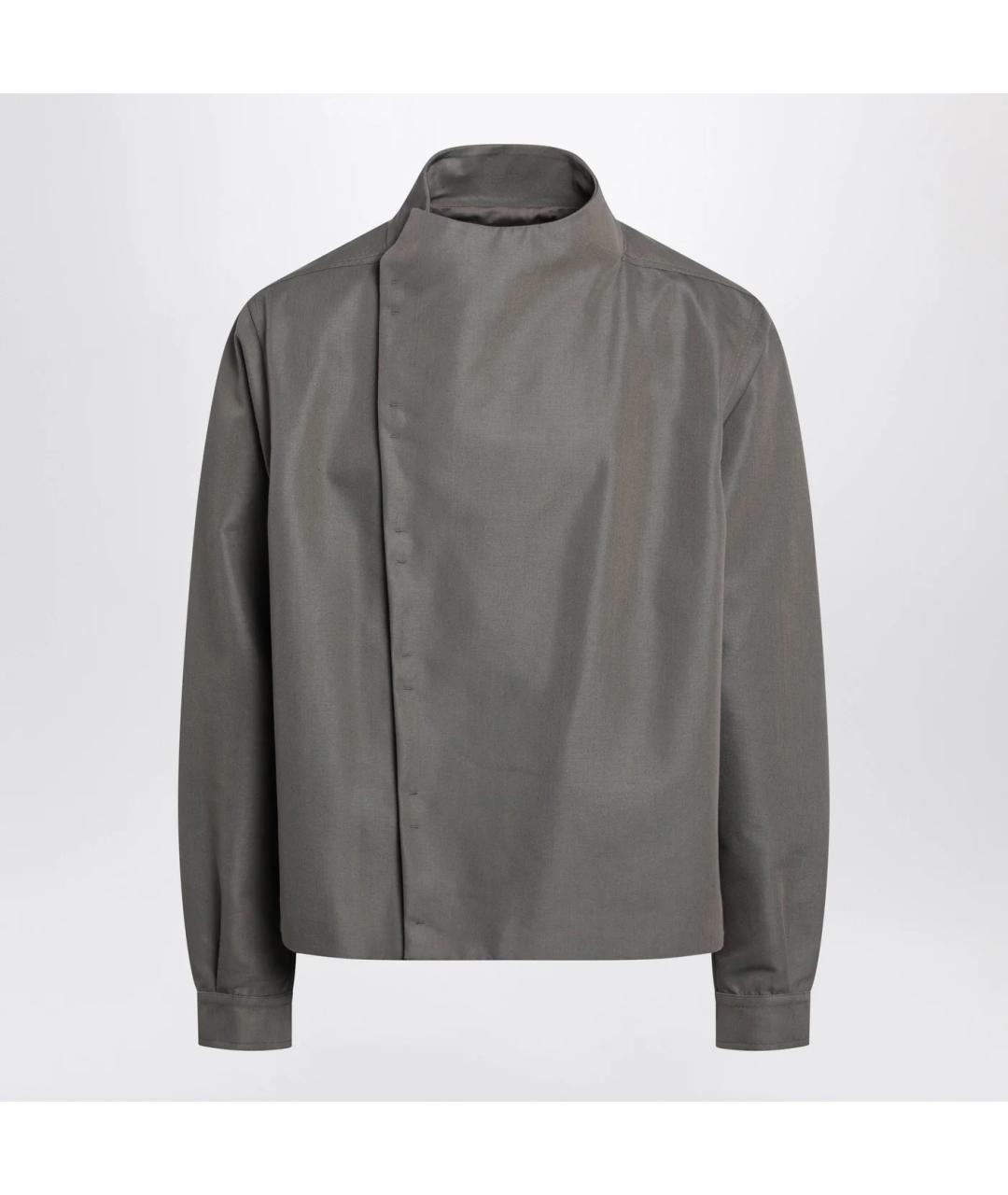 RICK OWENS Серая хлопковая кэжуал рубашка, фото 3