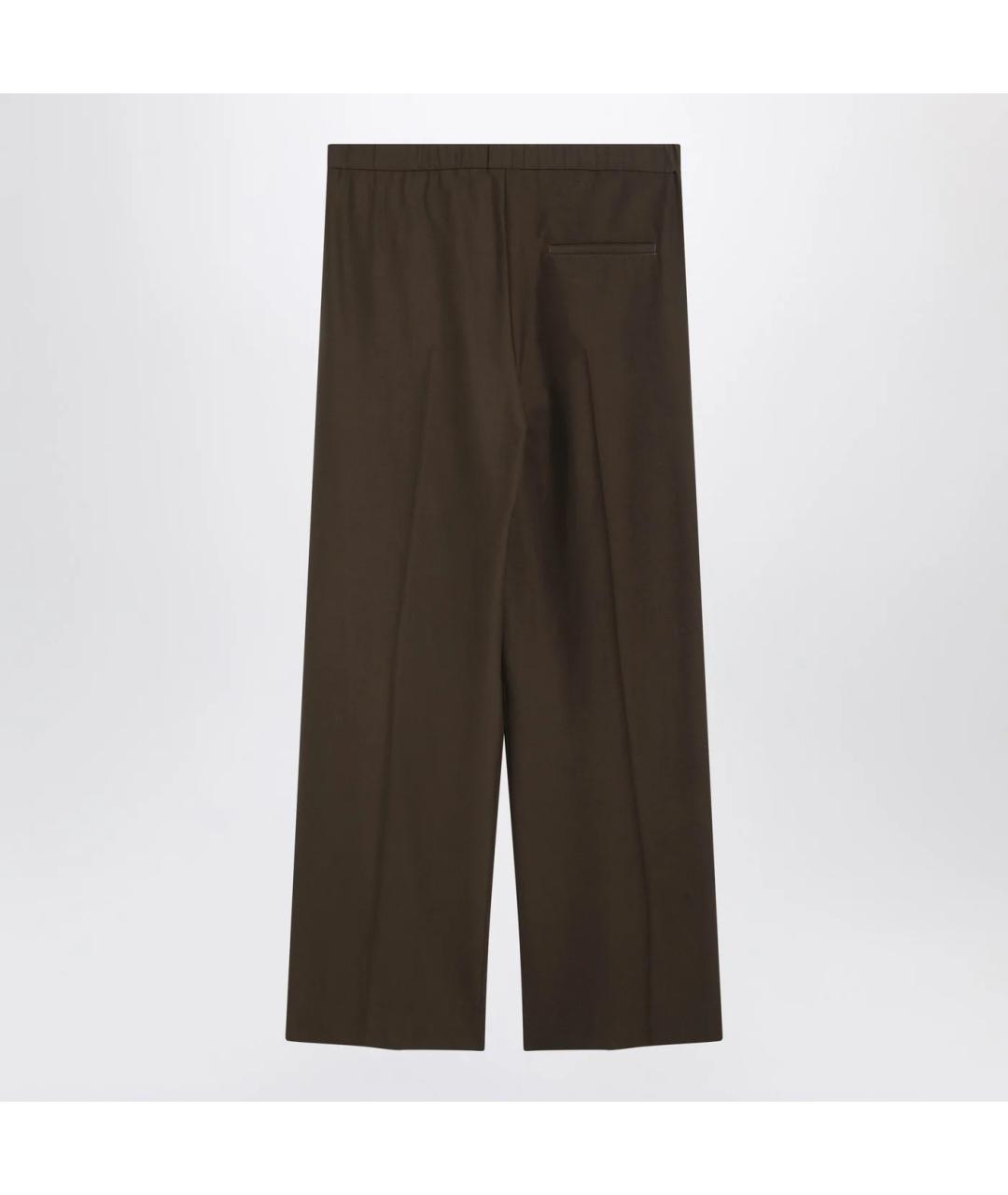 LOEWE Зеленые шерстяные прямые брюки, фото 2