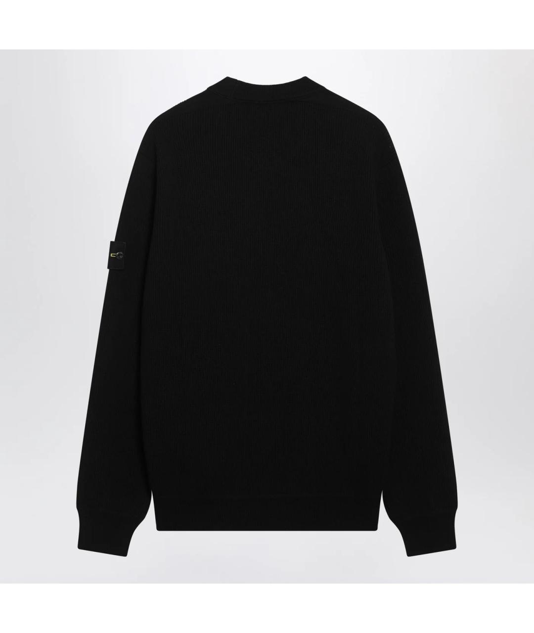 STONE ISLAND Черный хлопковый джемпер / свитер, фото 2