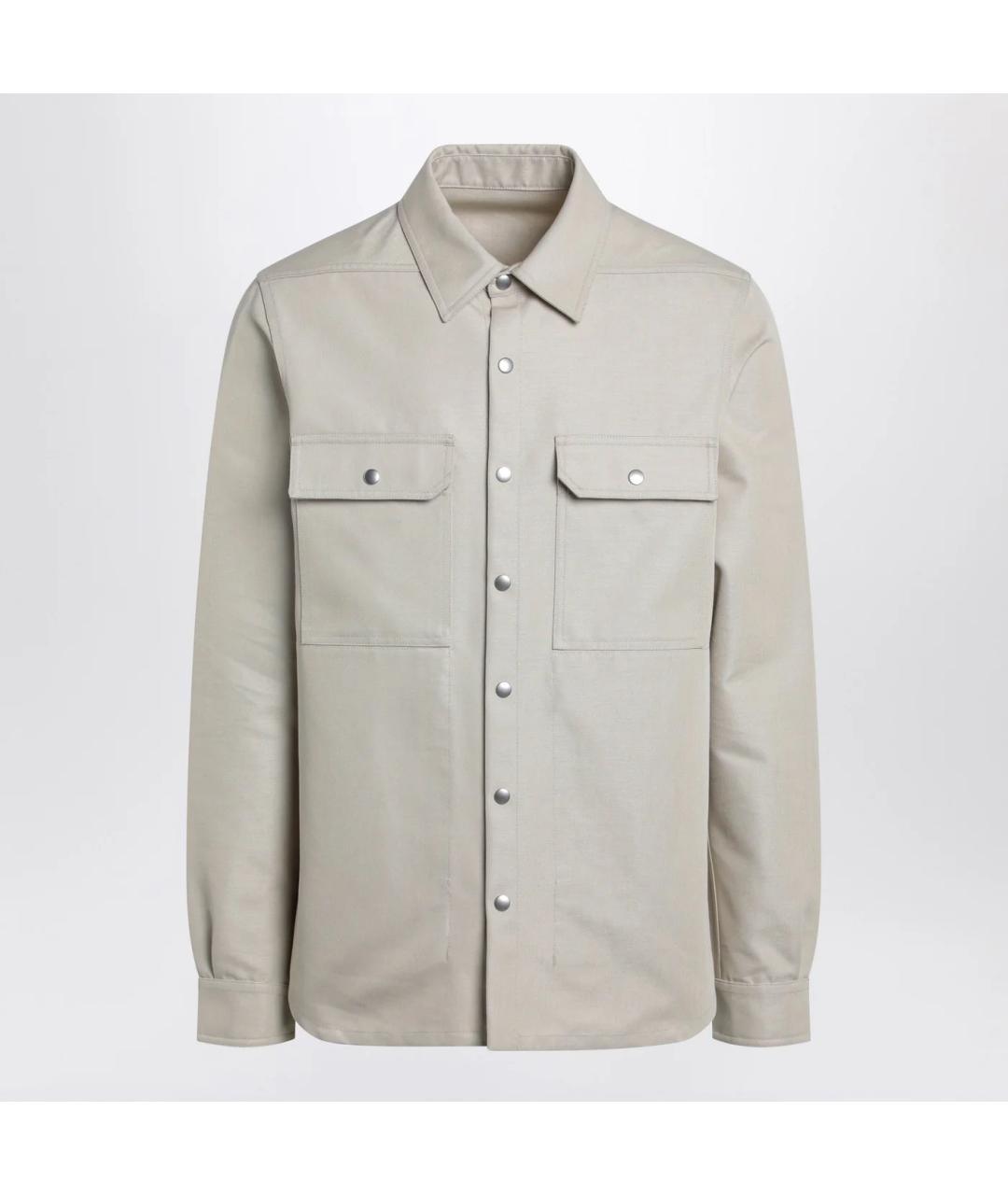 RICK OWENS Бежевая хлопковая кэжуал рубашка, фото 3