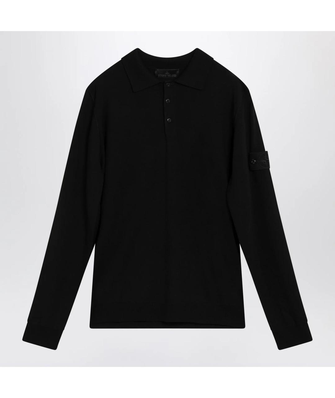 STONE ISLAND Черный шерстяной джемпер / свитер, фото 3