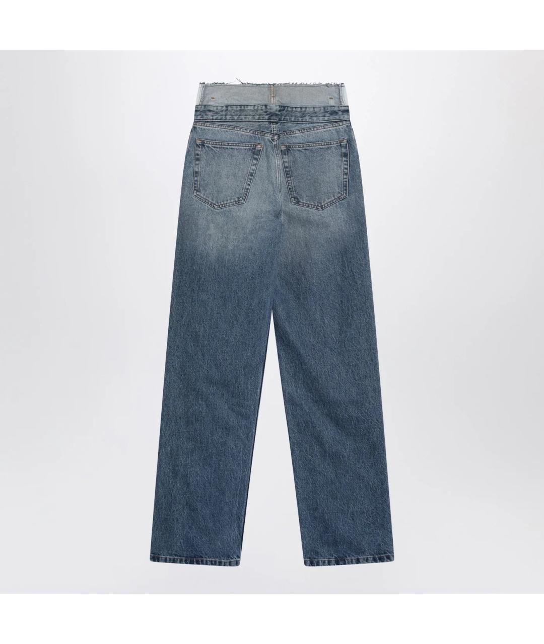 MM6 MAISON MARGIELA Голубые хлопковые прямые джинсы, фото 2