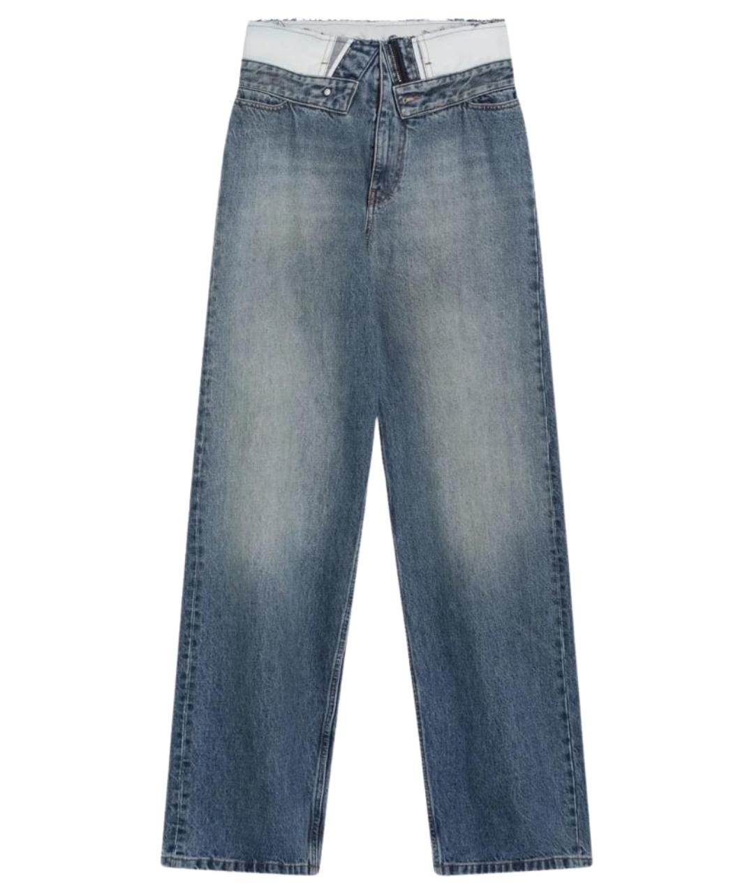 MM6 MAISON MARGIELA Голубые хлопковые прямые джинсы, фото 1