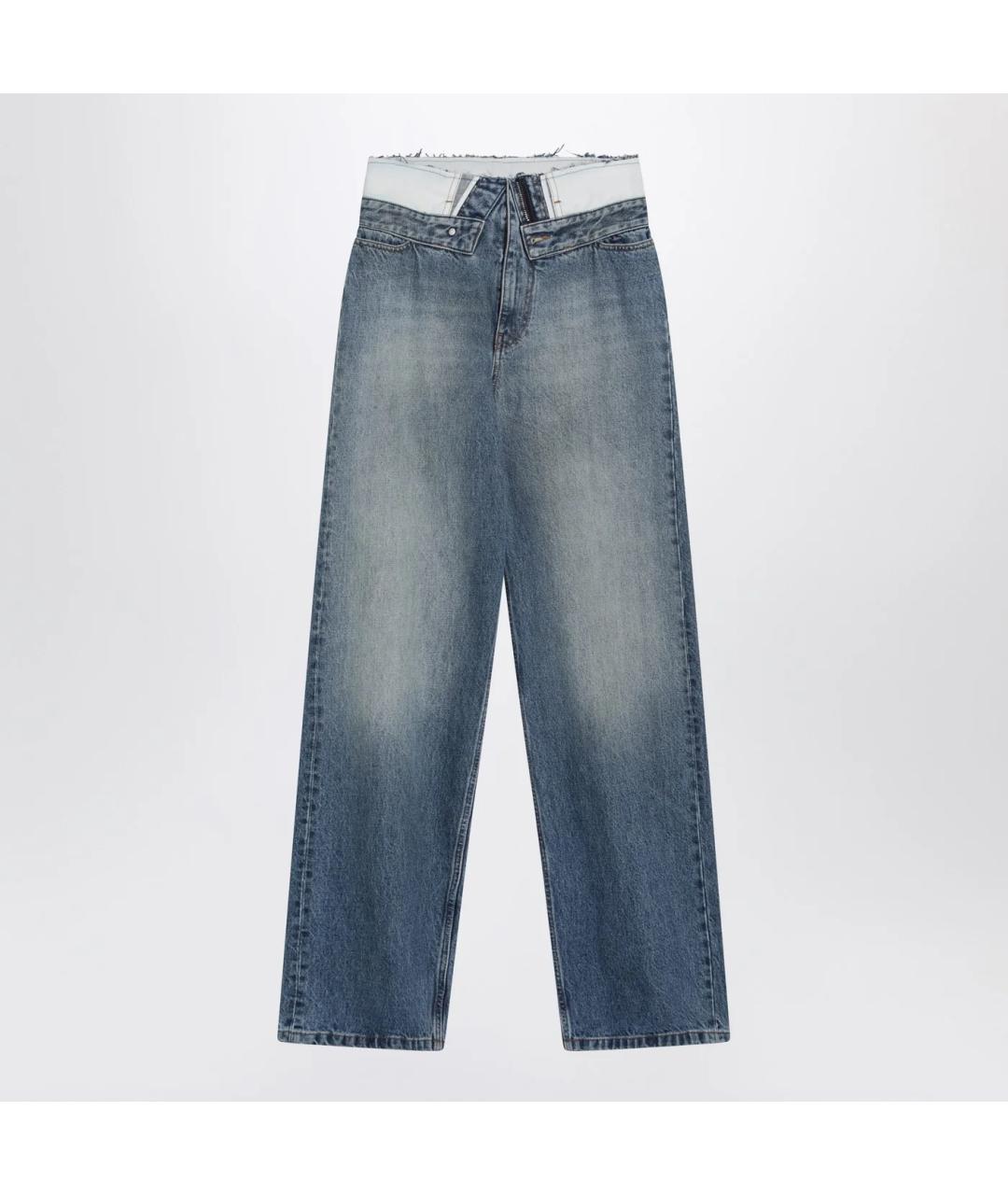 MM6 MAISON MARGIELA Голубые хлопковые прямые джинсы, фото 3