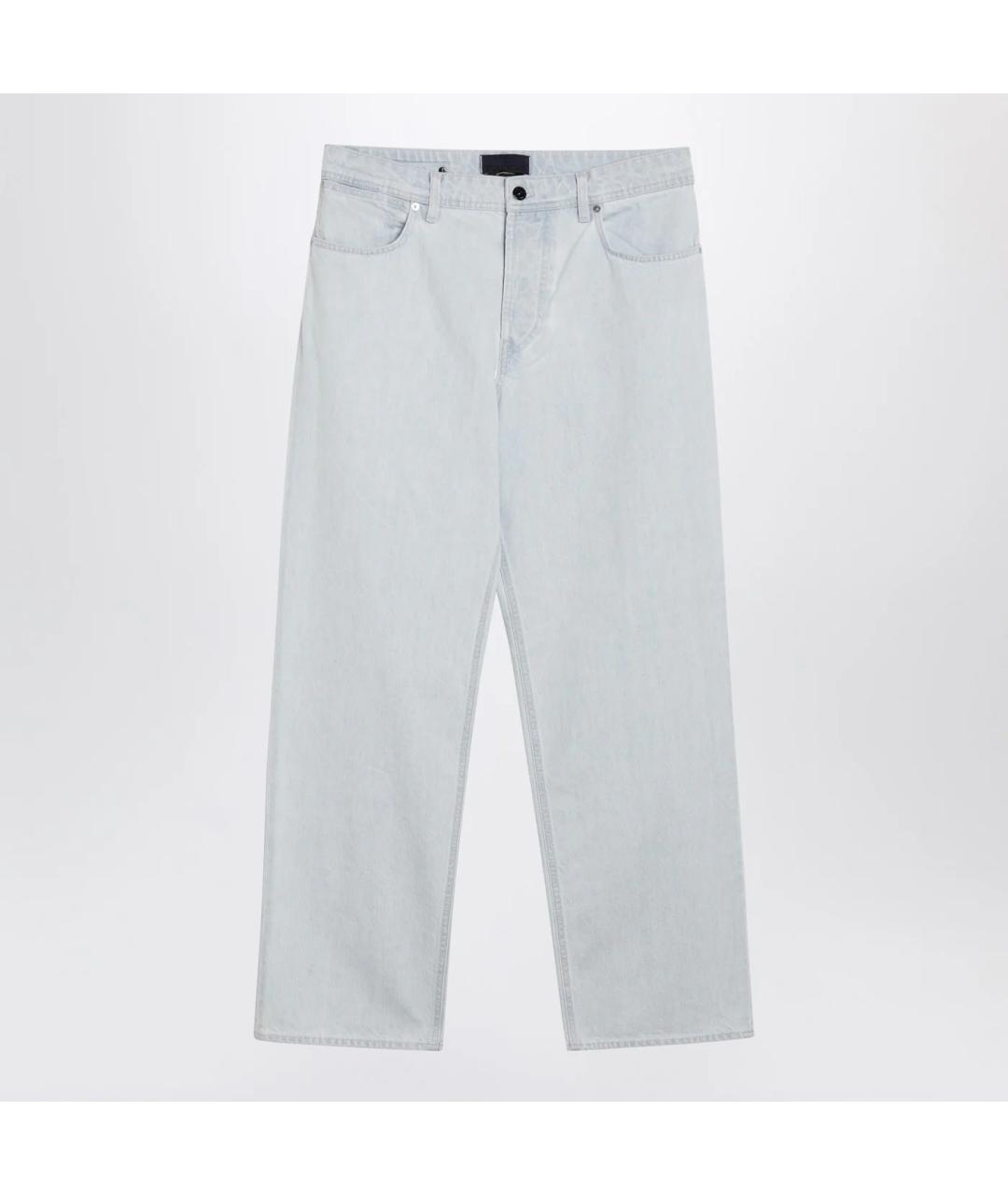 STONE ISLAND Голубые хлопковые прямые джинсы, фото 3