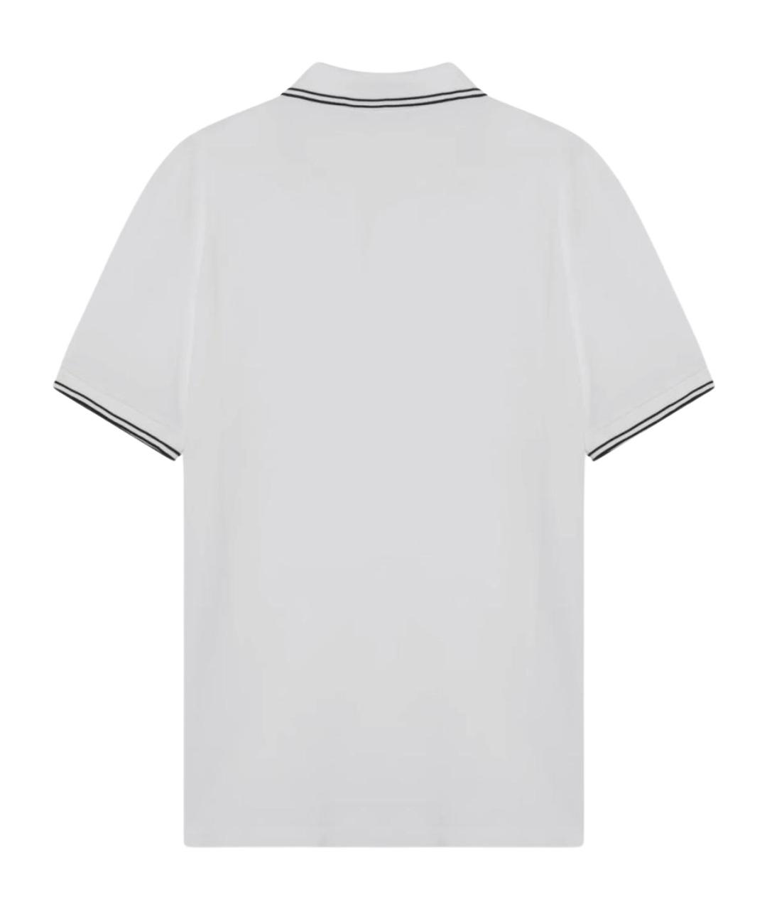 STONE ISLAND Белое хлопковое поло с коротким рукавом, фото 2