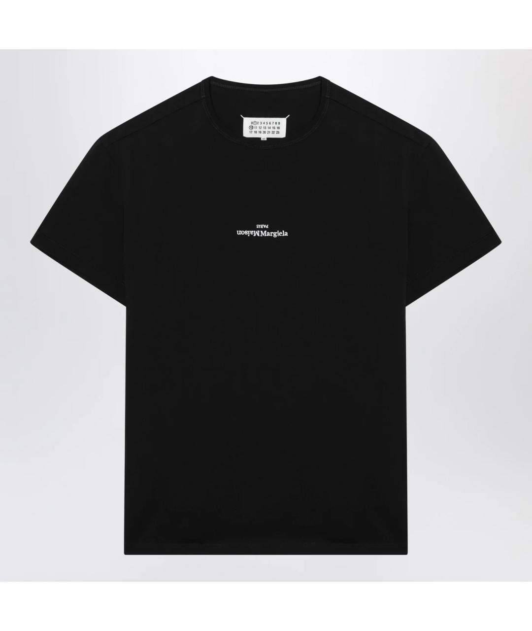 MAISON MARGIELA Черная хлопковая футболка, фото 3