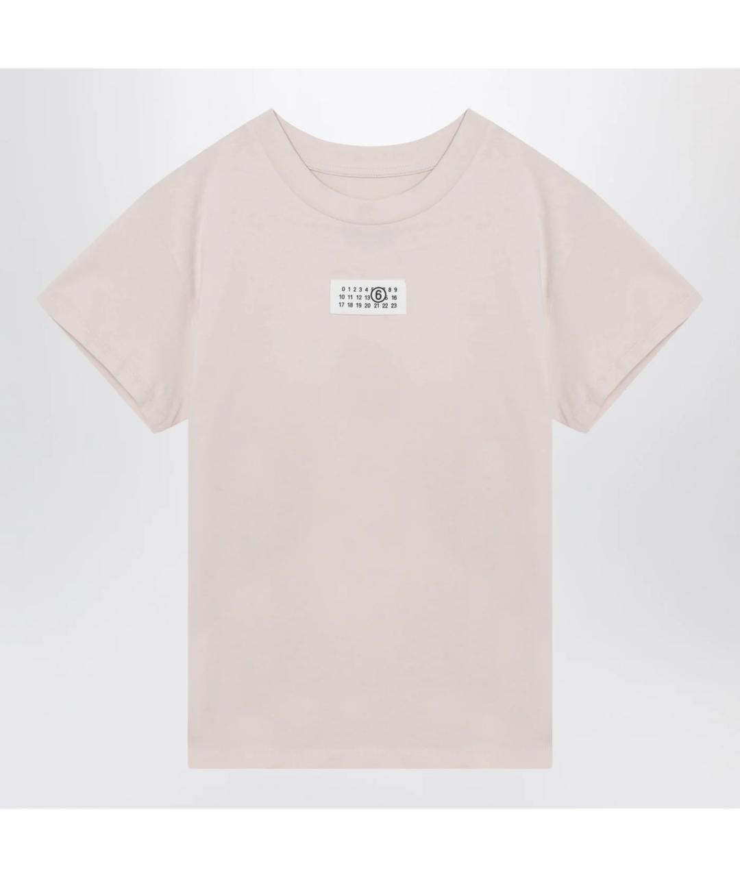 MM6 MAISON MARGIELA Розовая хлопковая футболка, фото 3