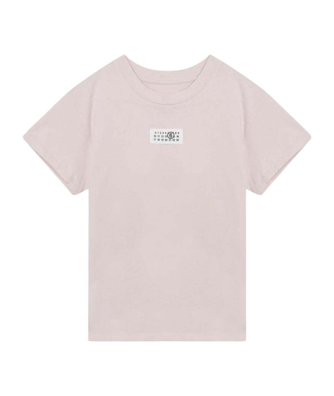 MM6 MAISON MARGIELA Розовая хлопковая футболка, фото 1