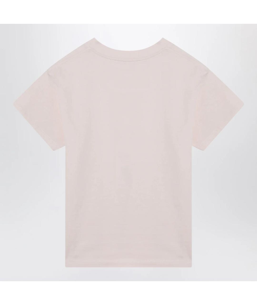 MM6 MAISON MARGIELA Розовая хлопковая футболка, фото 2