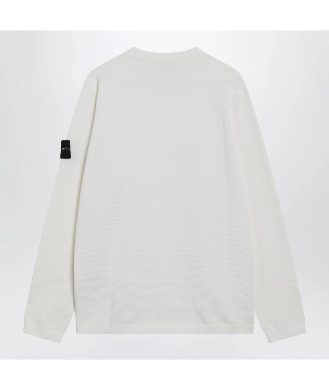 STONE ISLAND Белый хлопковый джемпер / свитер, фото 2