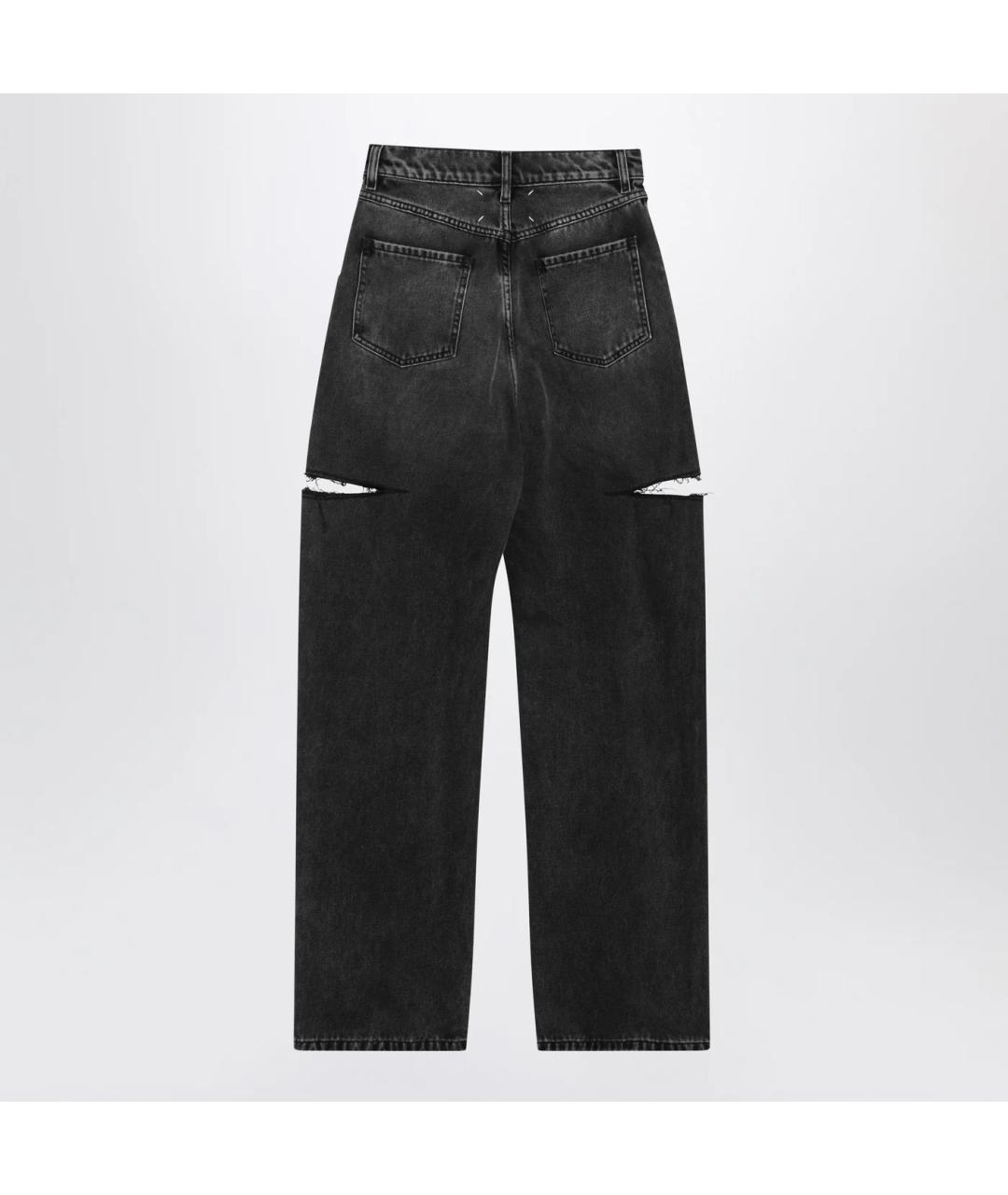 MAISON MARGIELA Черные хлопковые прямые джинсы, фото 2