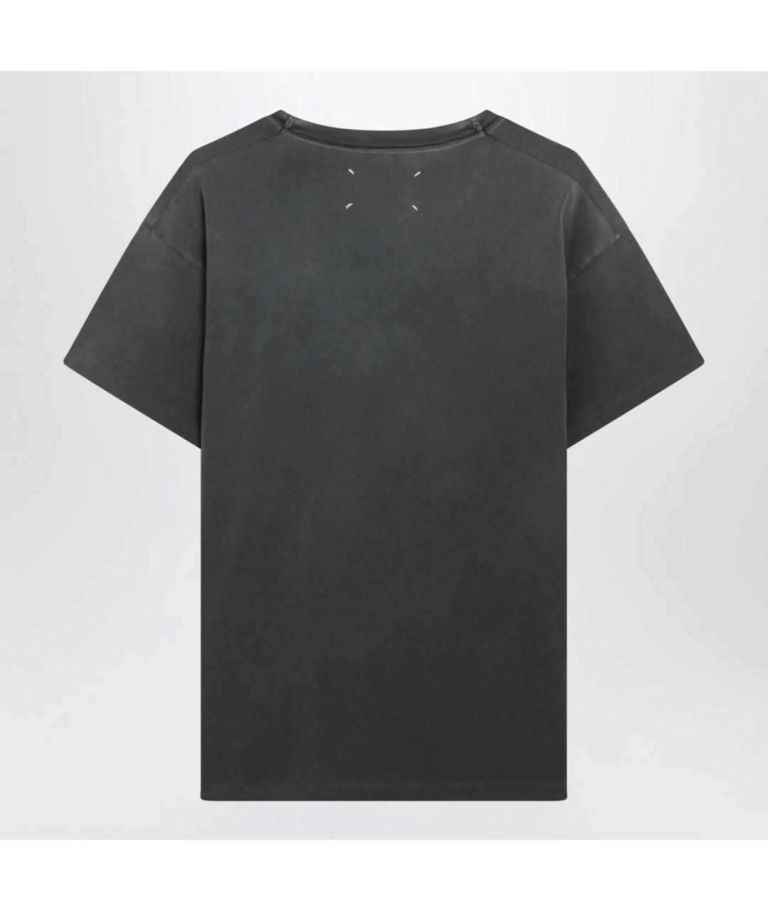 MAISON MARGIELA Антрацитовая хлопковая футболка, фото 2