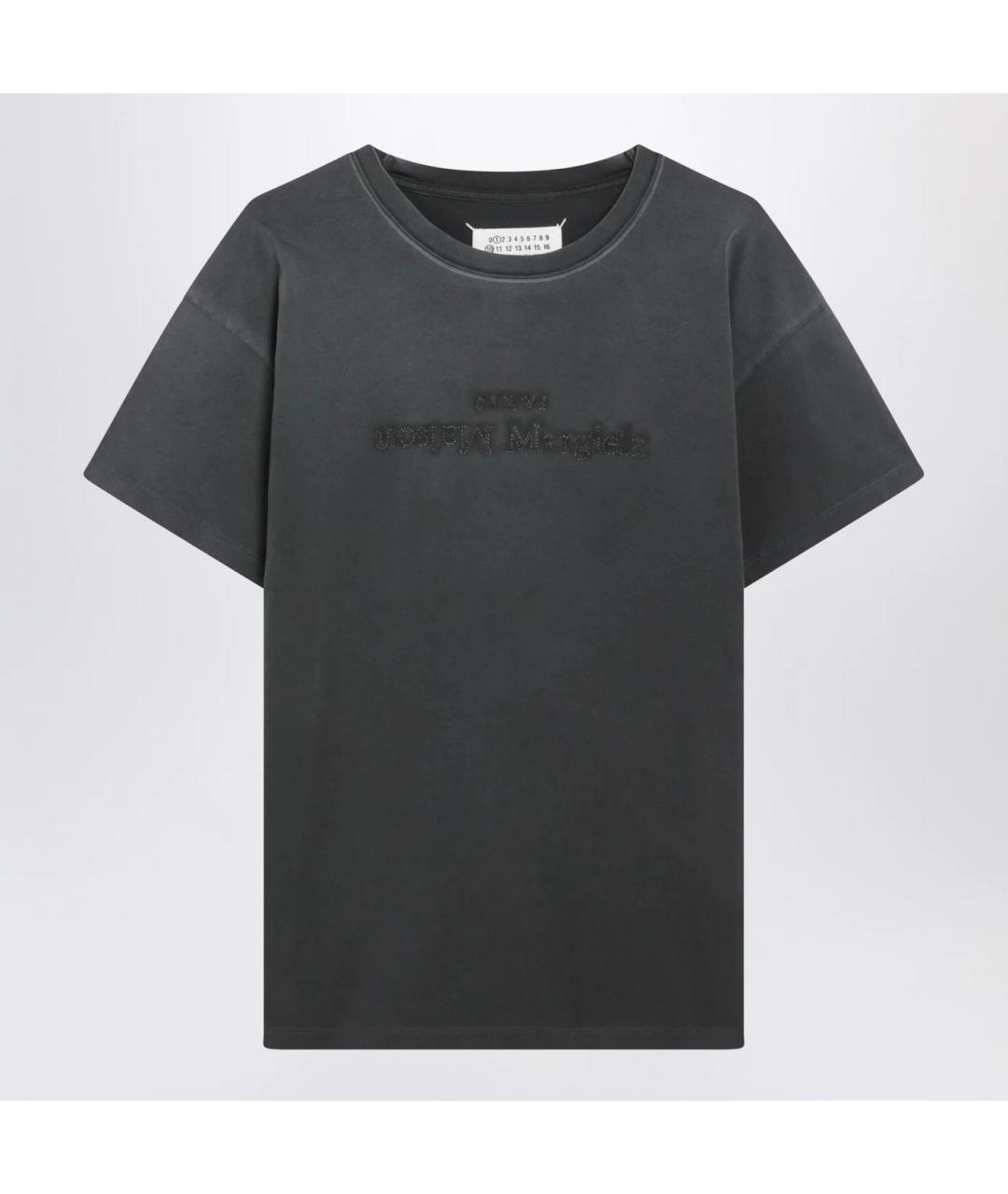 MAISON MARGIELA Антрацитовая хлопковая футболка, фото 3