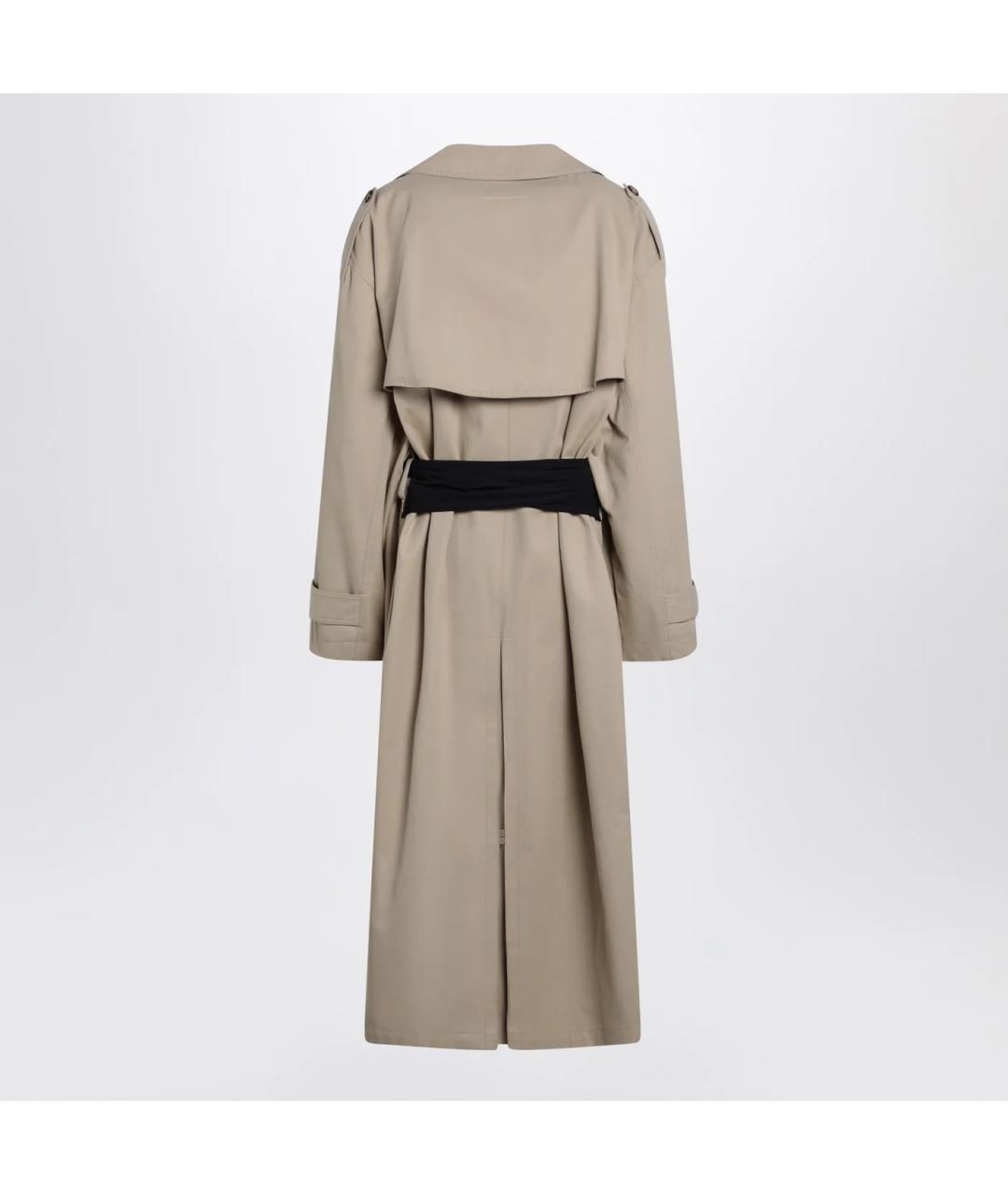 MM6 MAISON MARGIELA Бежевый хлопковый тренч/плащ, фото 2