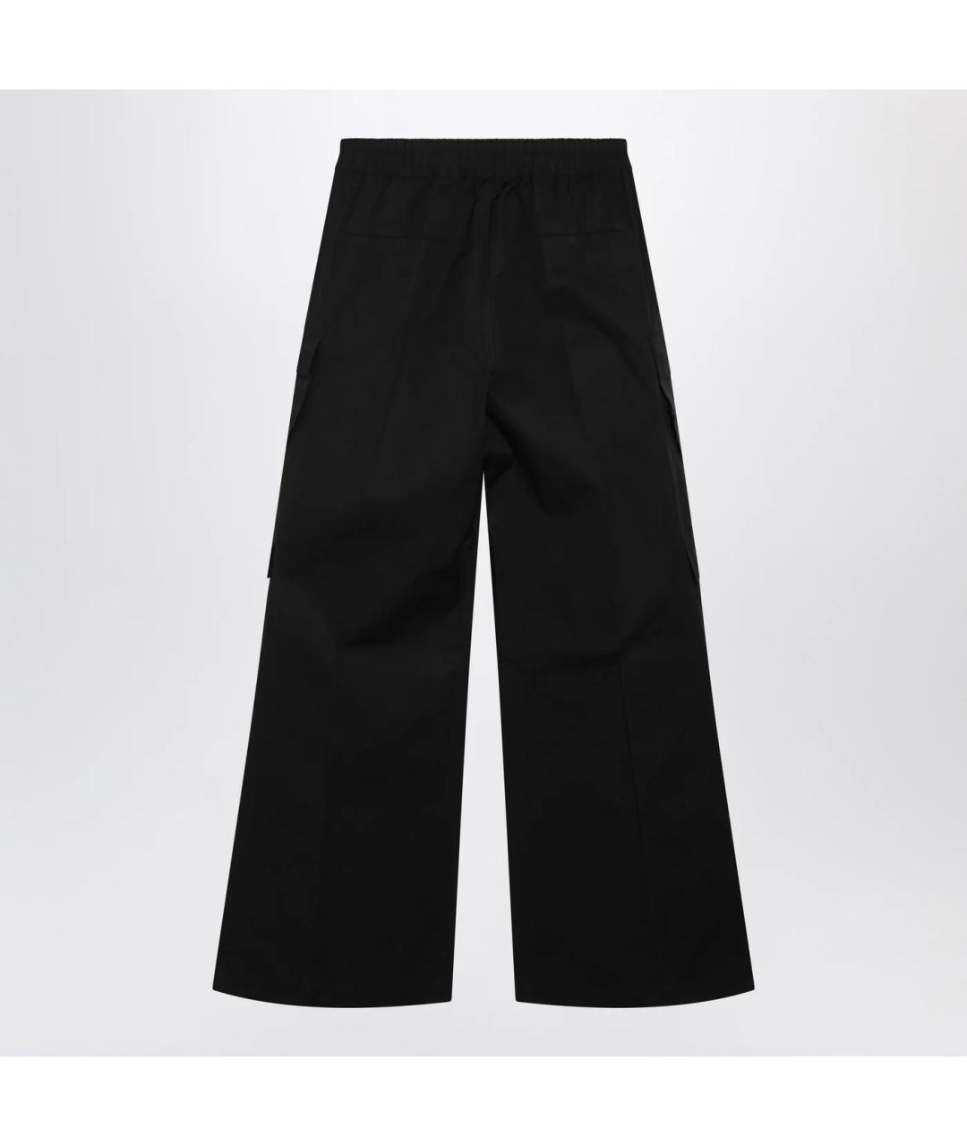 RICK OWENS Черные хлопковые повседневные брюки, фото 2